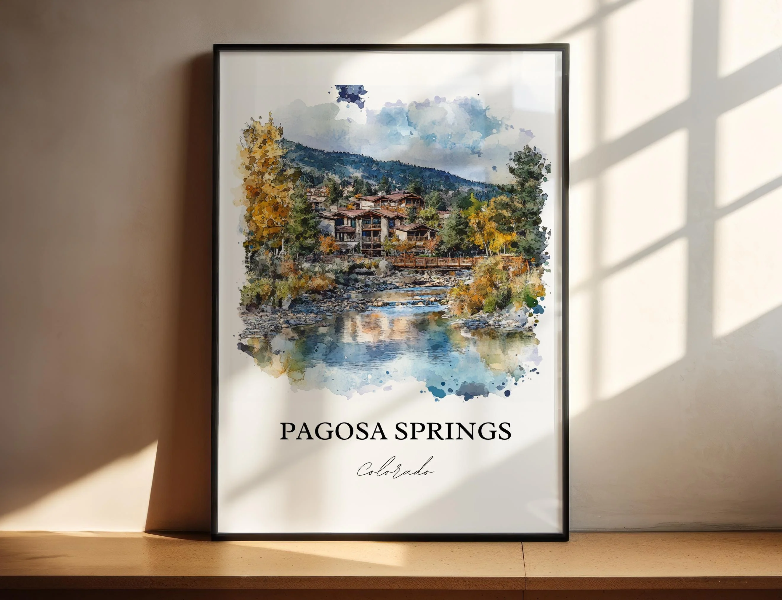 Pagosa Springs, USA – Watercolor Art Print