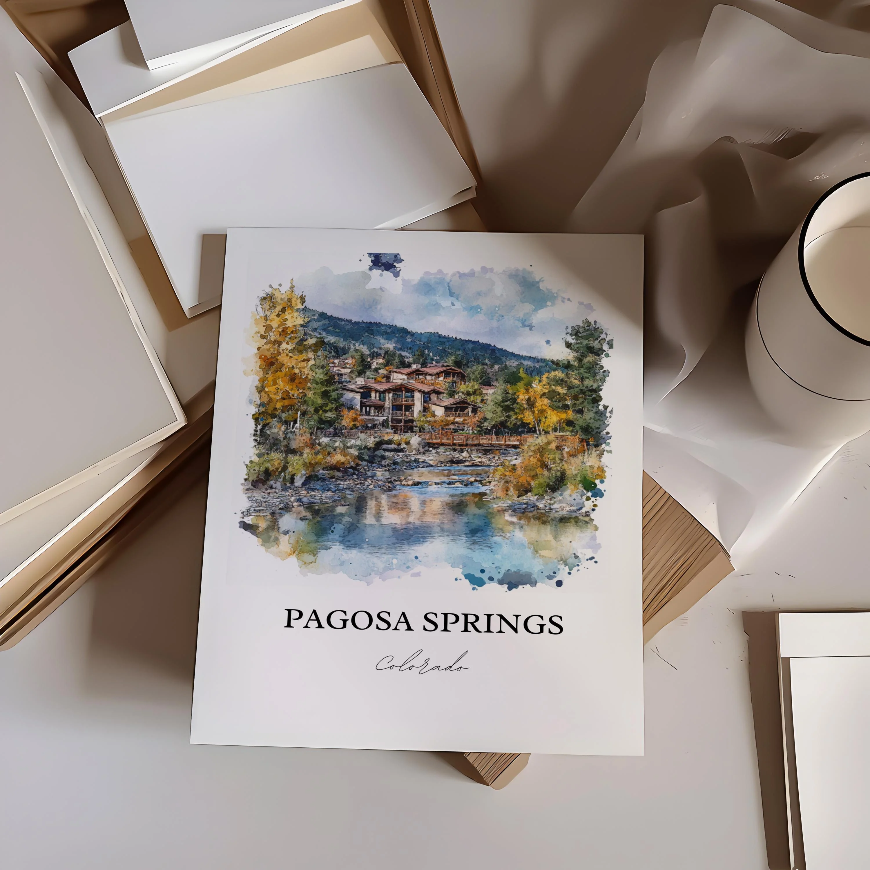 Pagosa Springs, USA – Watercolor Art Print - Image 5