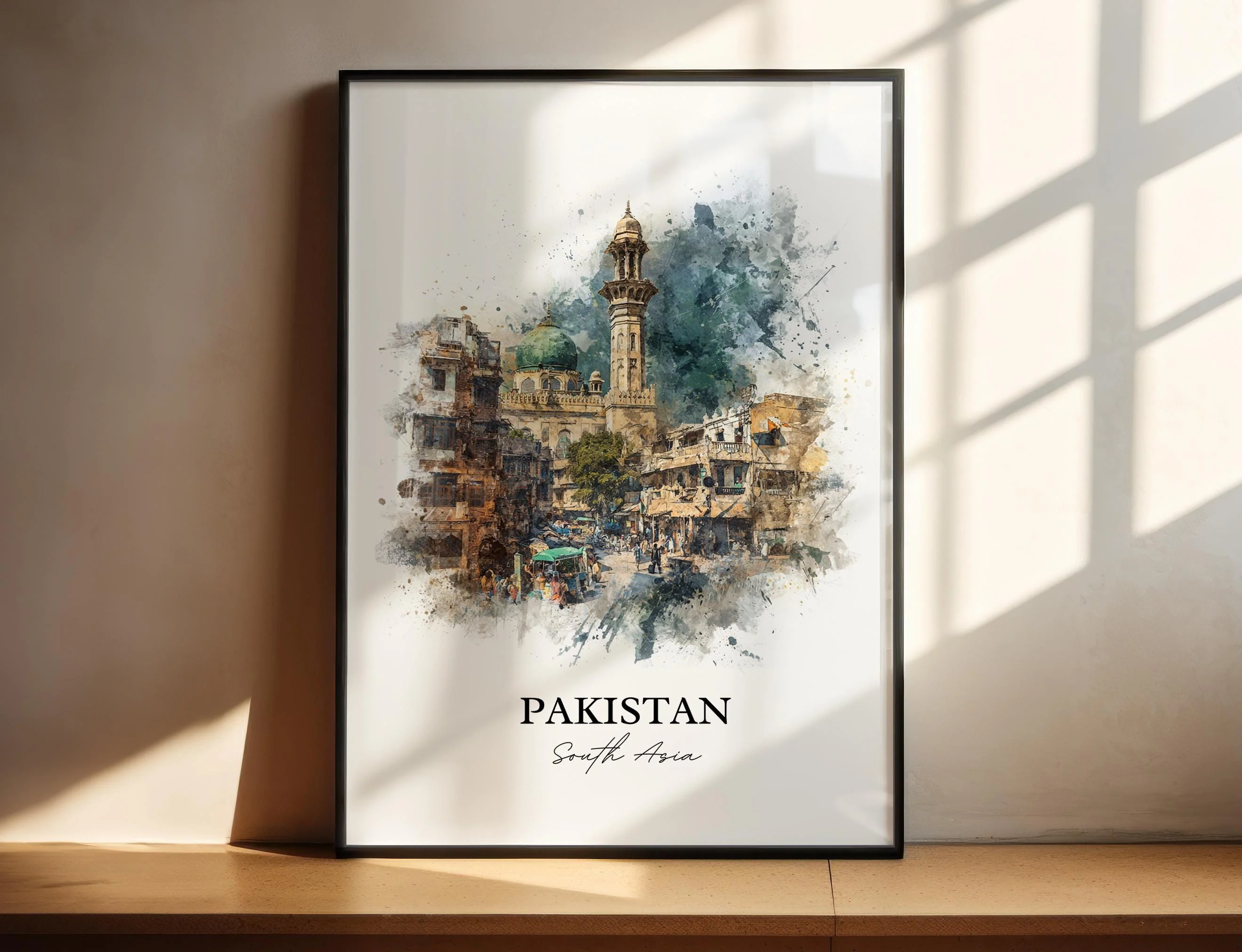Pakistan, Pakistan – Watercolor Art Print