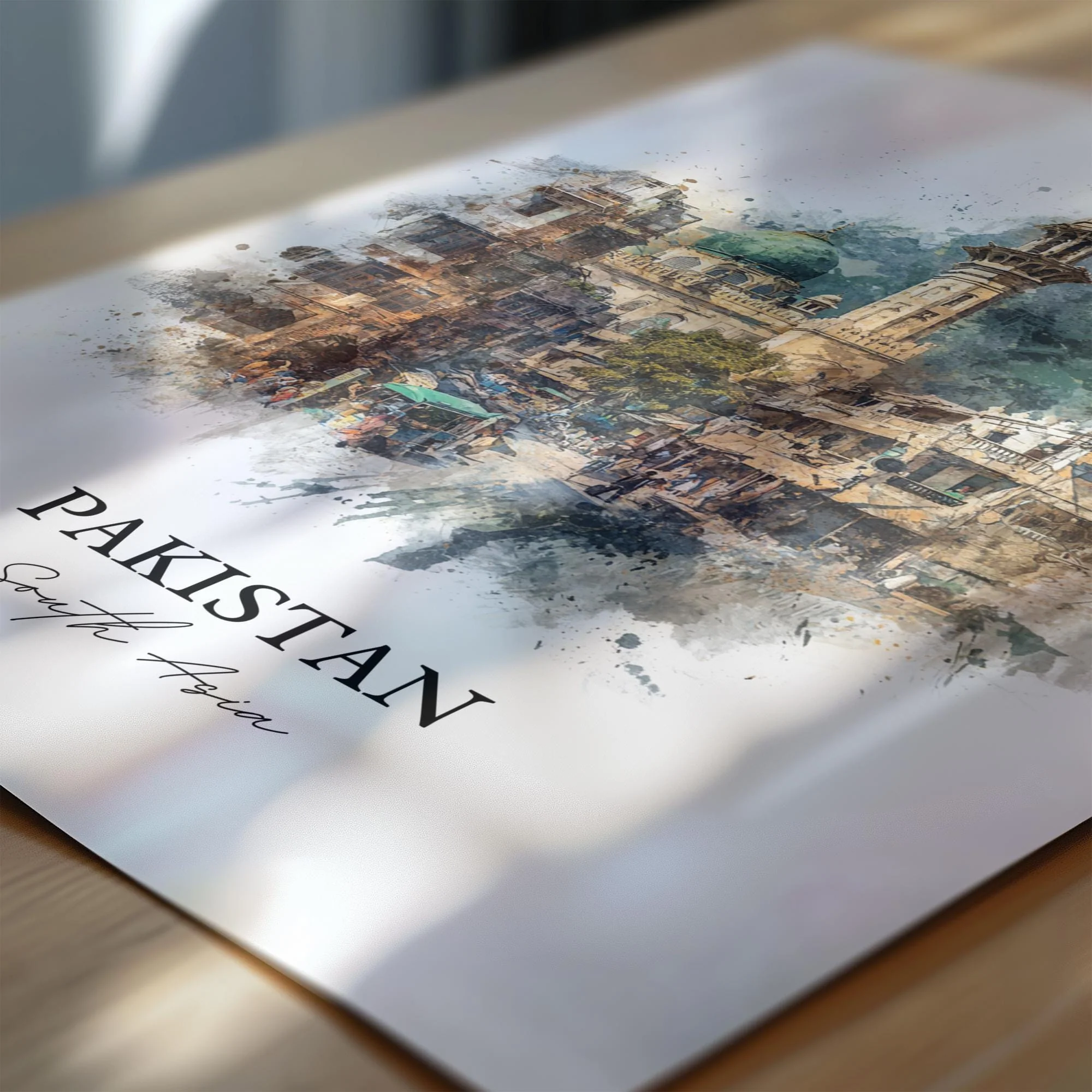 Pakistan, Pakistan – Watercolor Art Print - Image 2