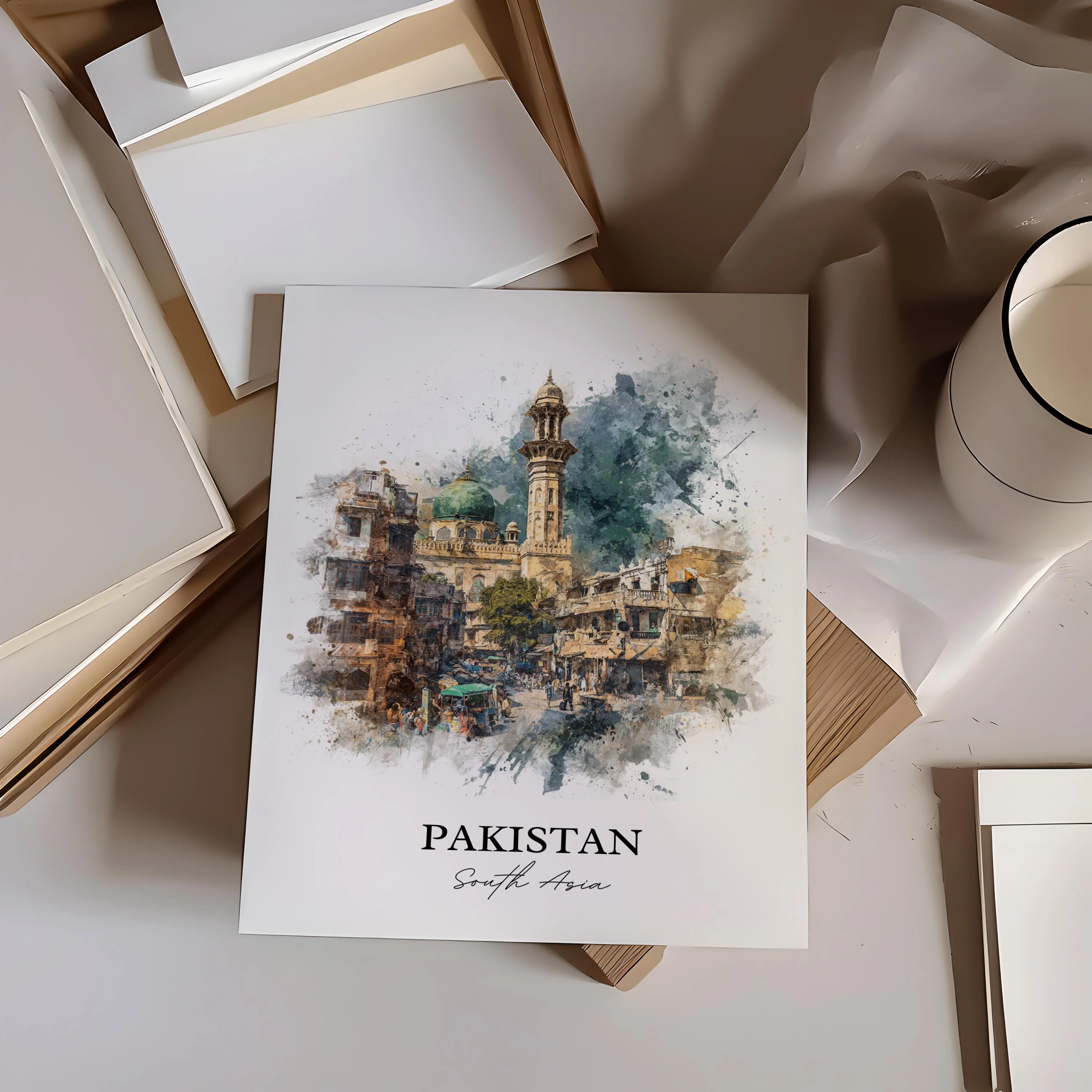 Pakistan, Pakistan – Watercolor Art Print - Image 5