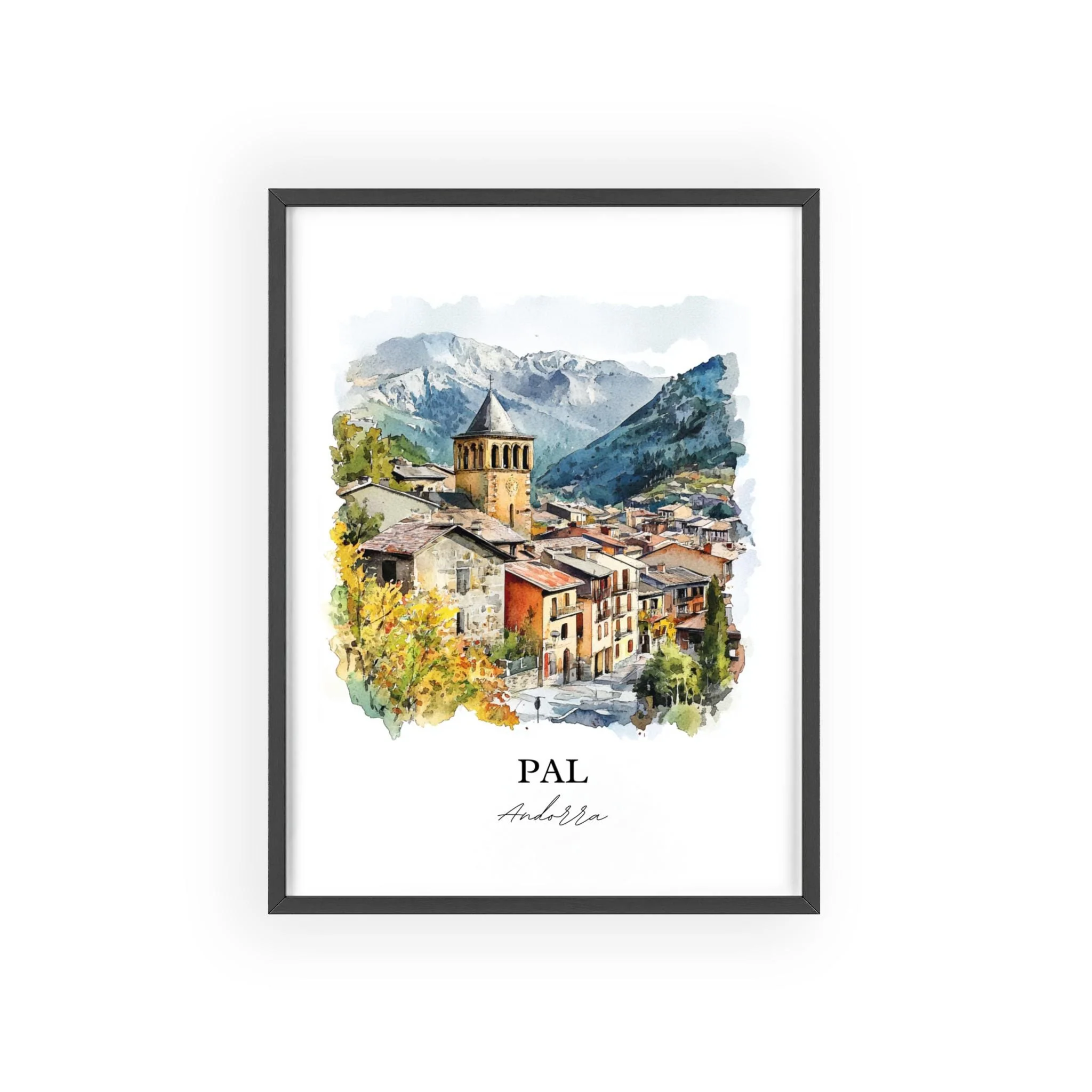 La Massana, Andorra – Watercolor Art Print - Image 7