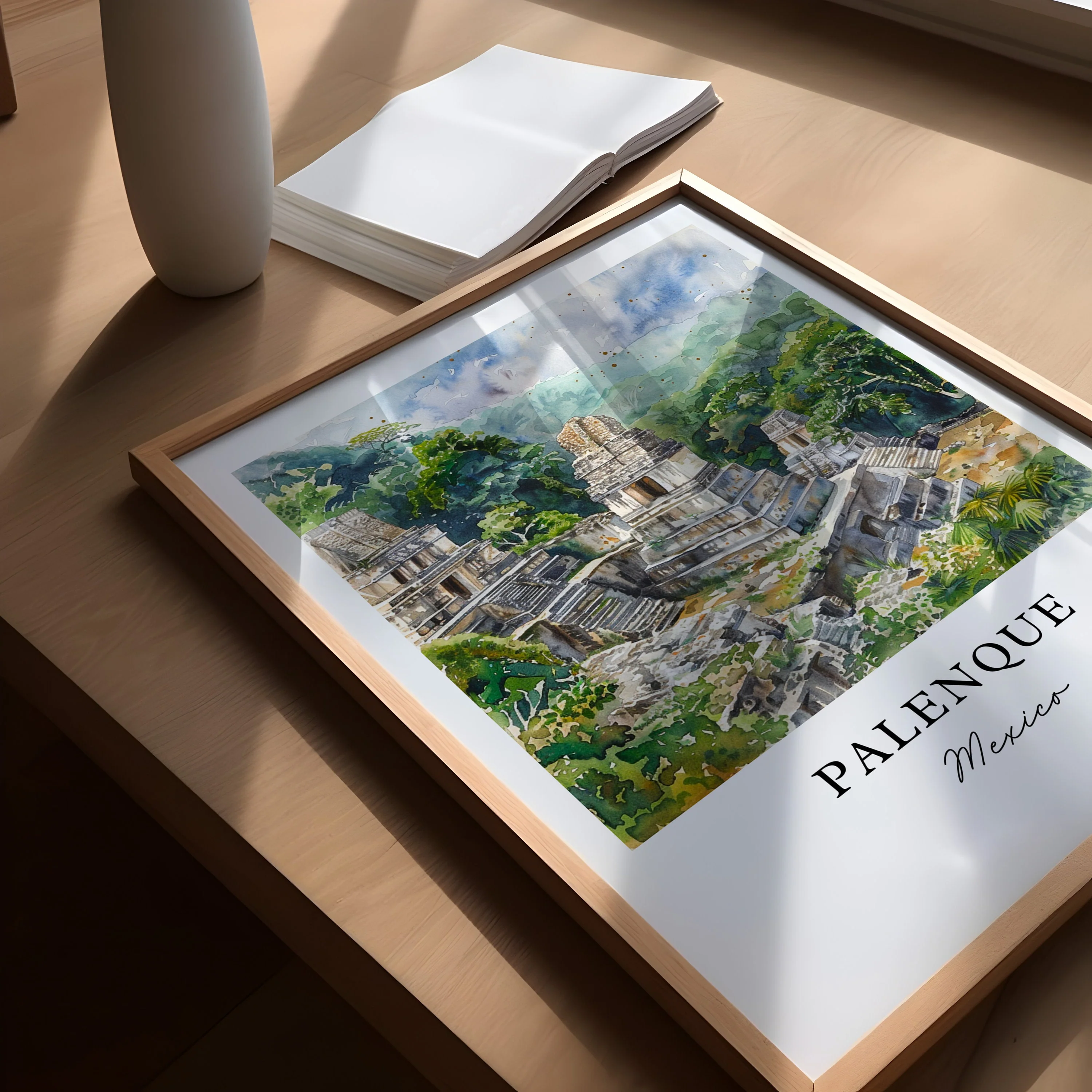 Palenque, Mexico – Watercolor Art Print - Image 3