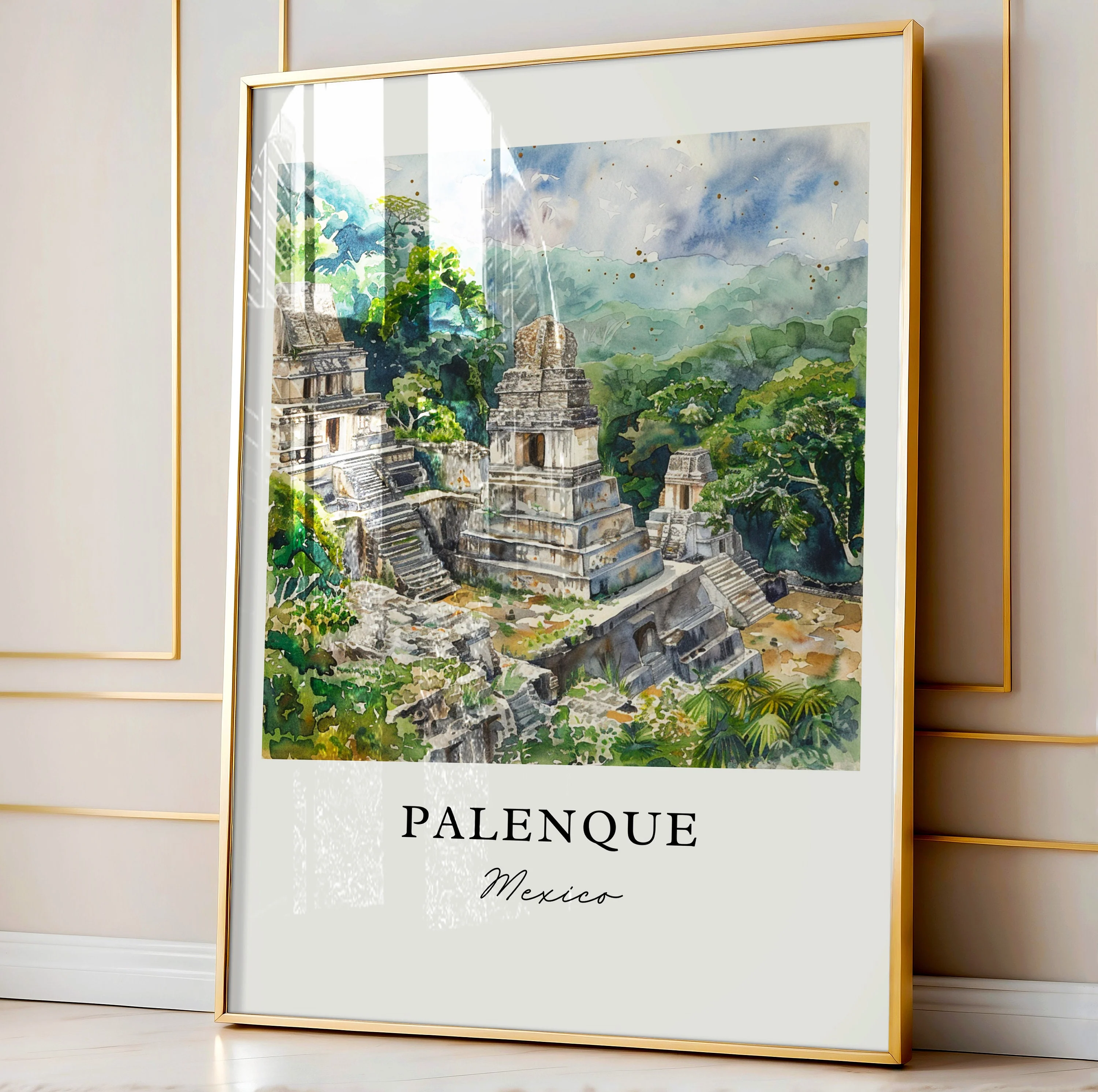 Palenque, Mexico – Watercolor Art Print - Image 4