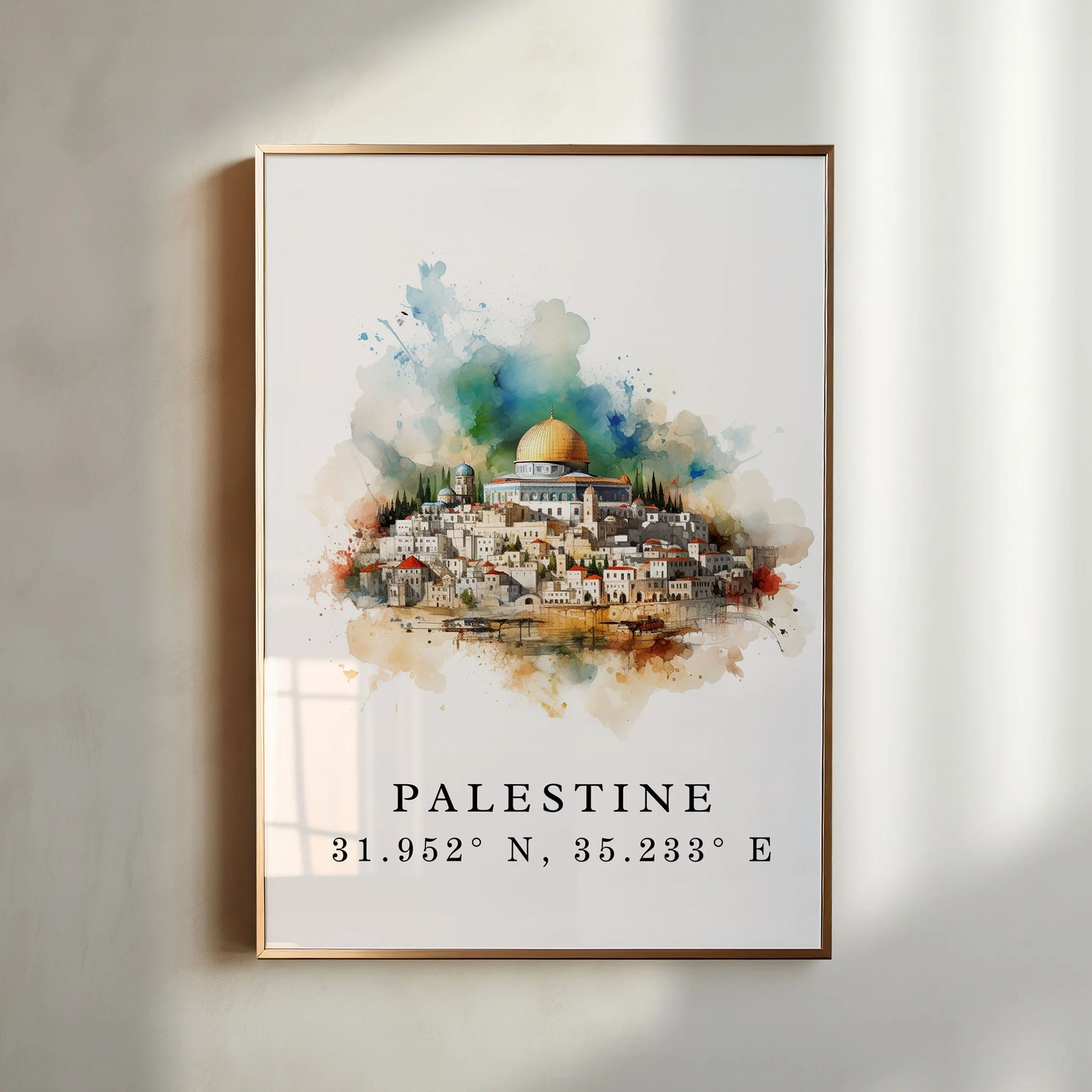 Al-Aqsa Mosque, Palestine – Watercolor Art Print