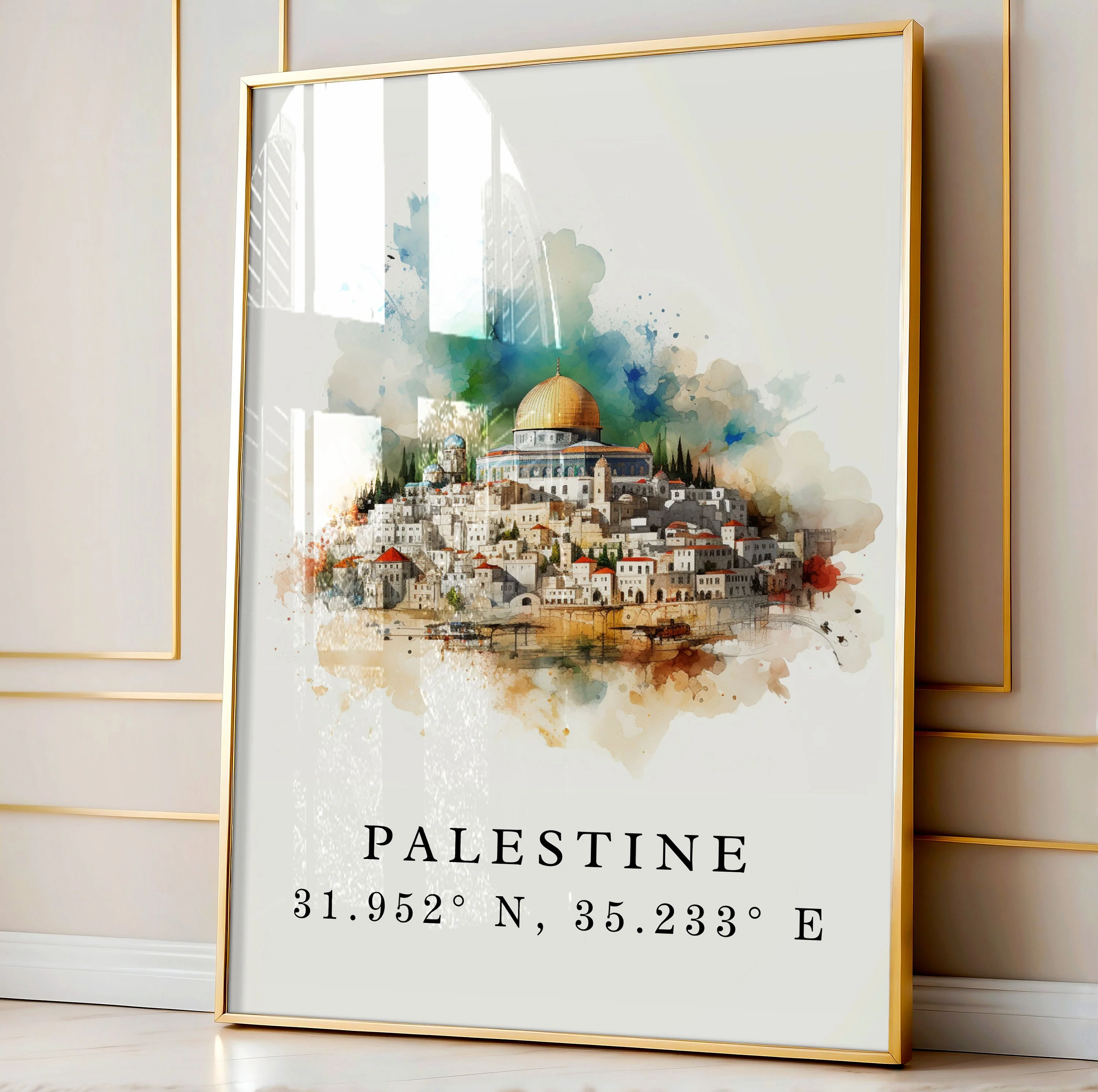 Al-Aqsa Mosque, Palestine – Watercolor Art Print - Image 3