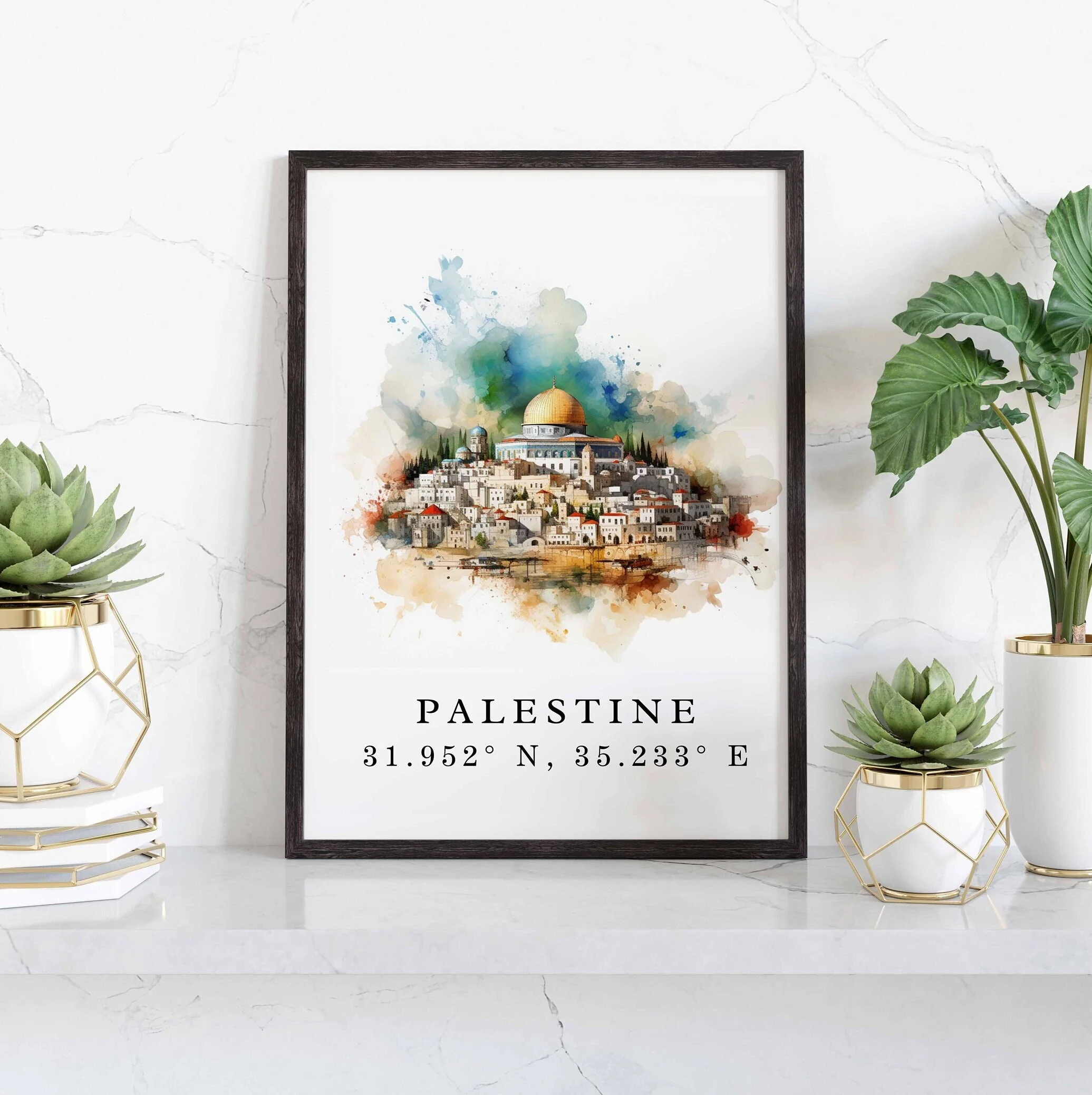 Al-Aqsa Mosque, Palestine – Watercolor Art Print - Image 4