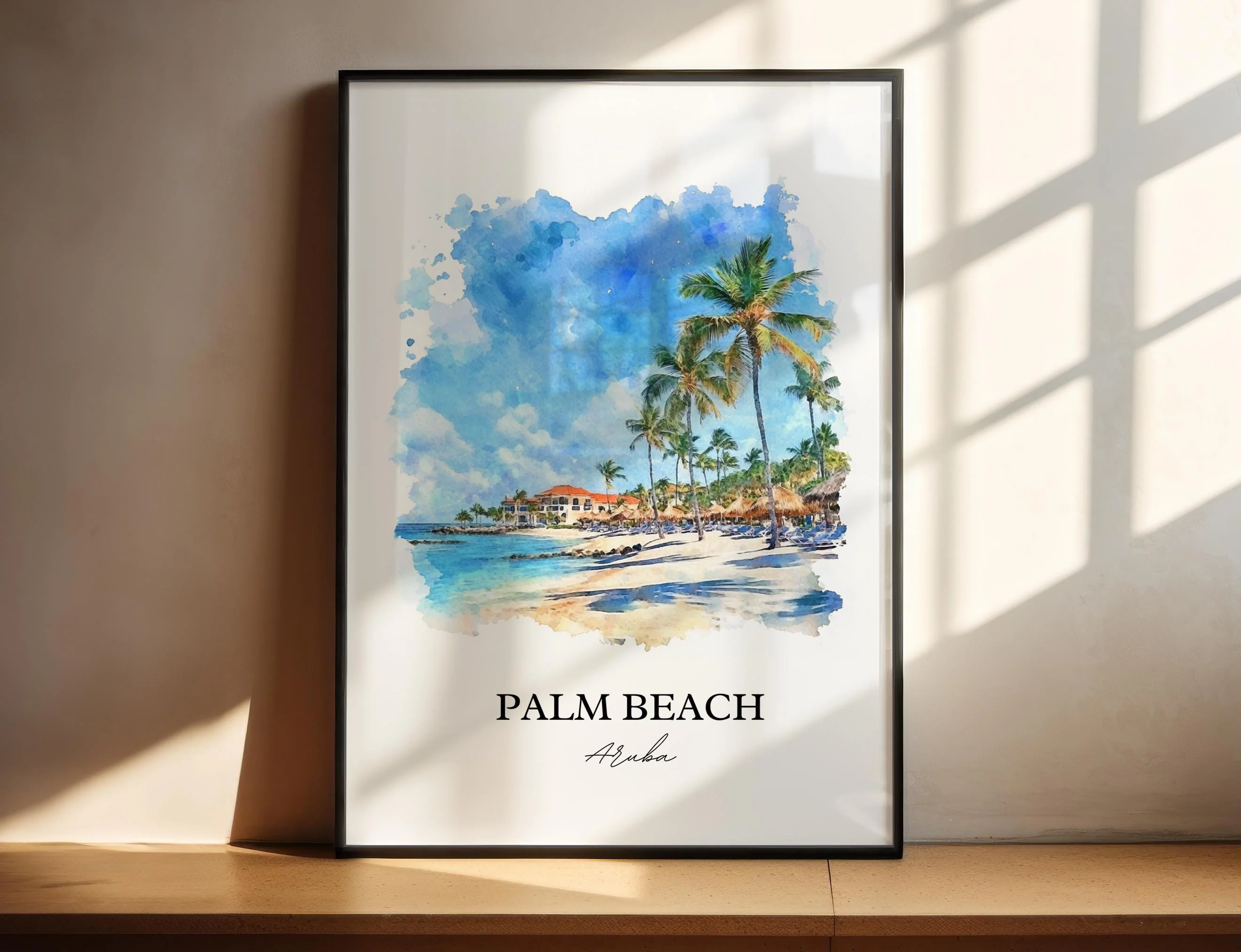 Palm Beach, Aruba – Watercolor Art Print