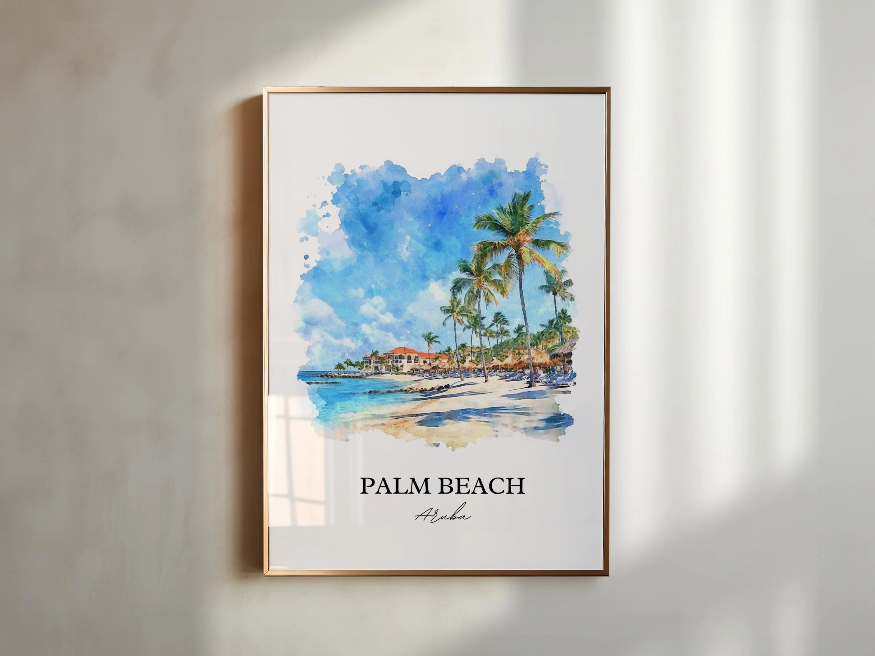 Palm Beach, Aruba – Watercolor Art Print - Image 4