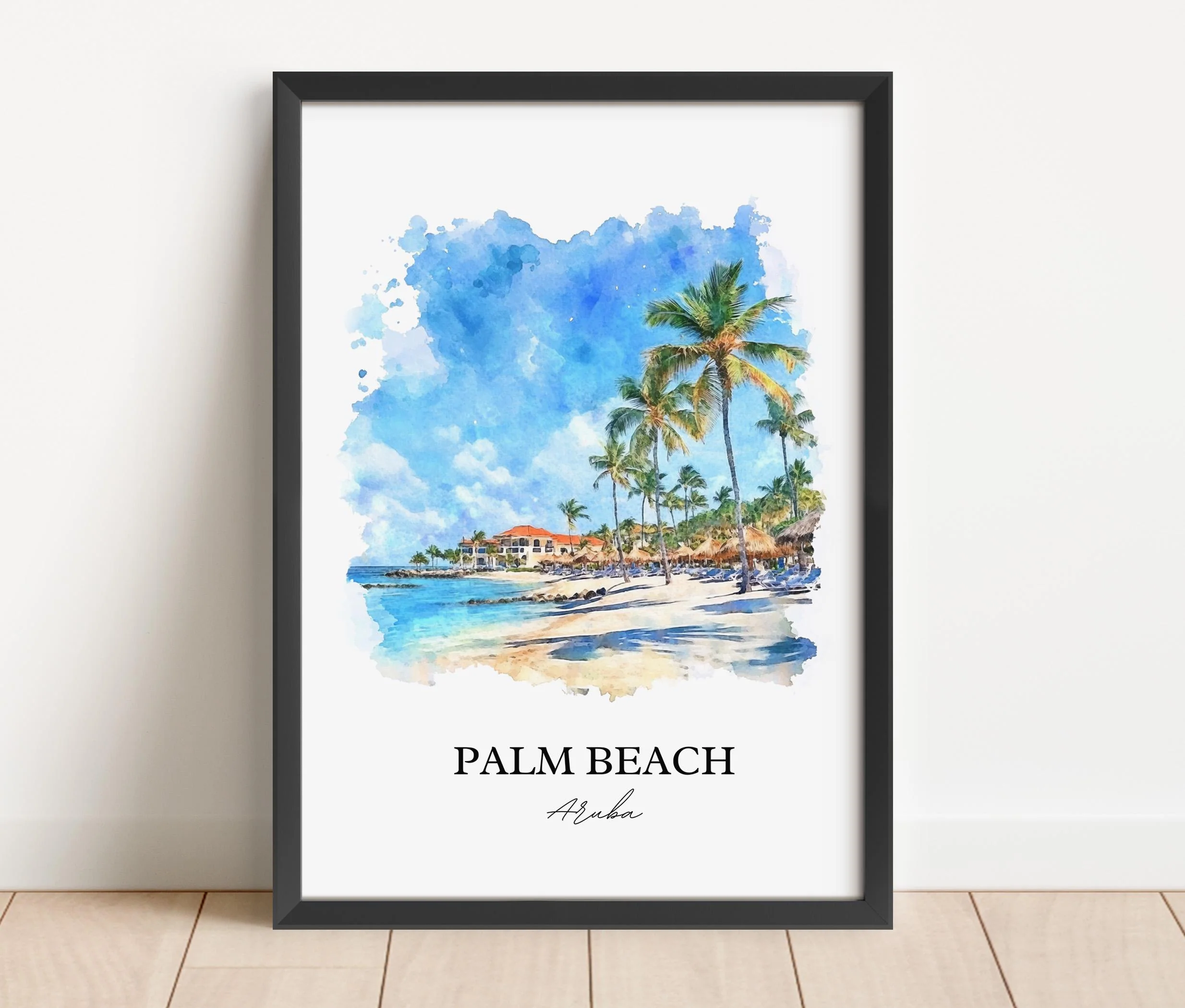 Palm Beach, Aruba – Watercolor Art Print - Image 5