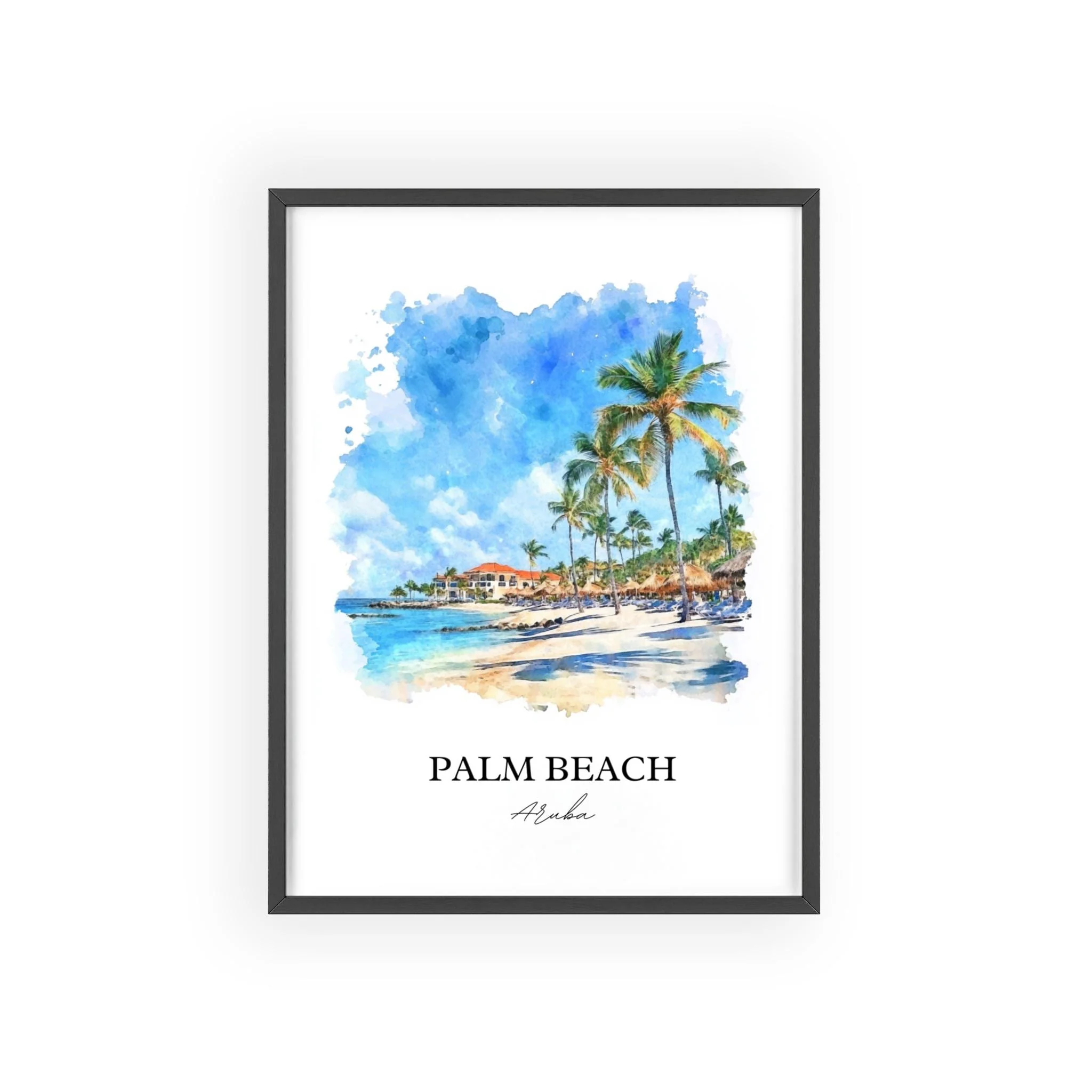 Palm Beach, Aruba – Watercolor Art Print - Image 7