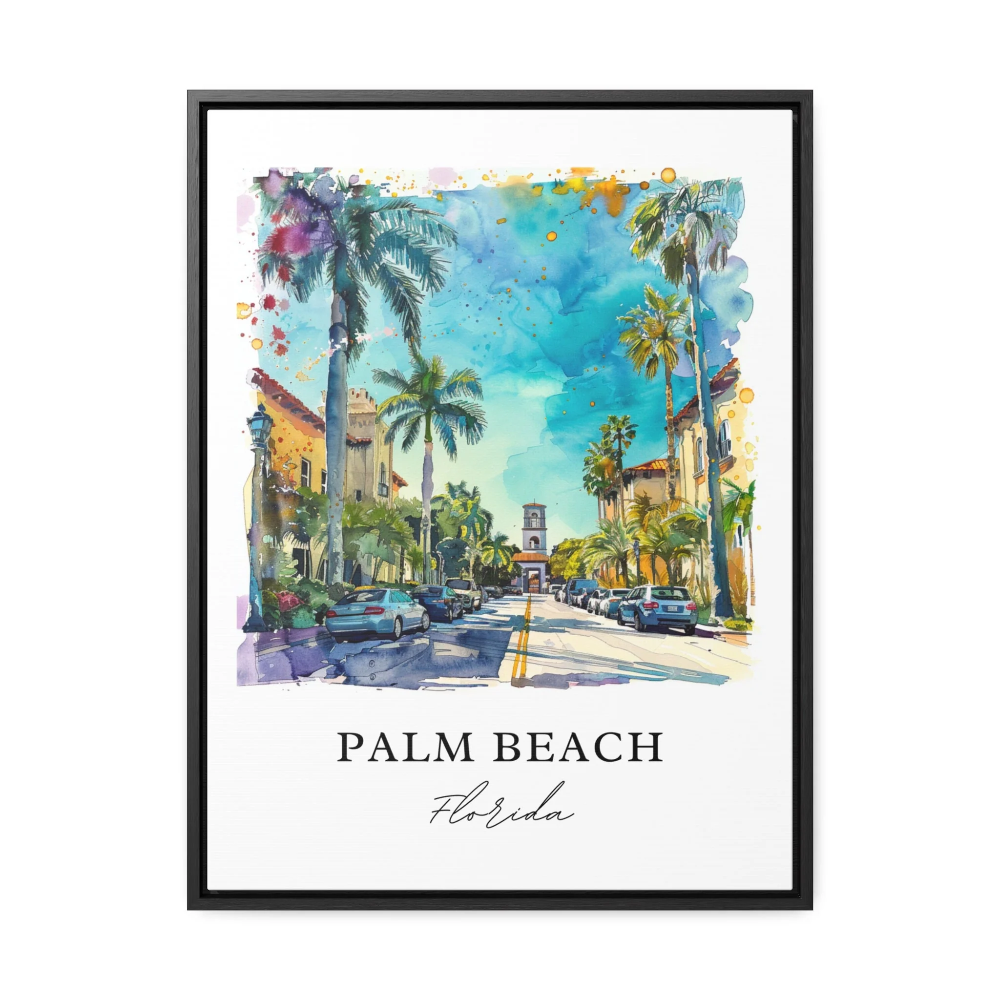 Palm Beach, FL, USA – Watercolor Art Print - Image 5