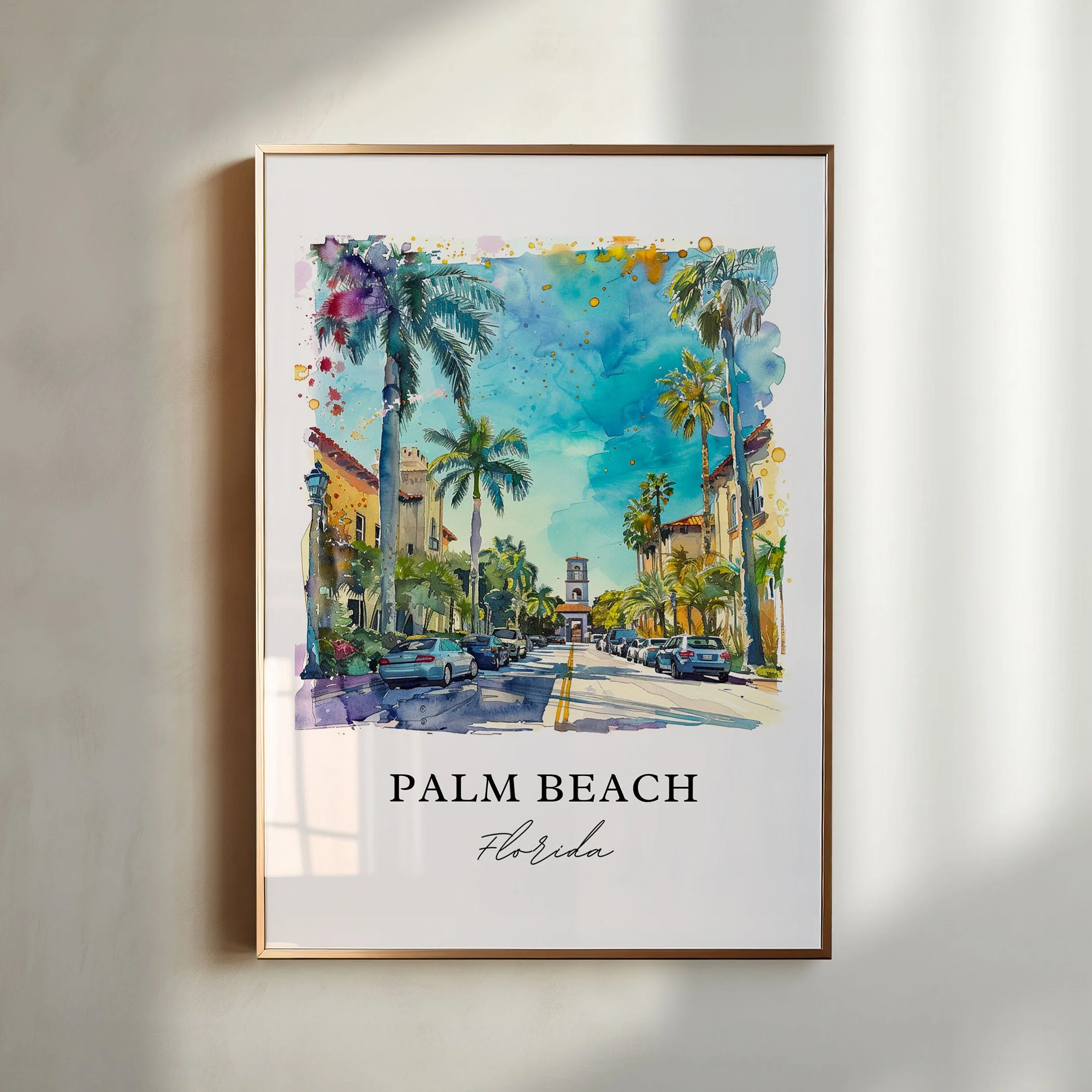 Palm Beach, USA – Watercolor Art Print