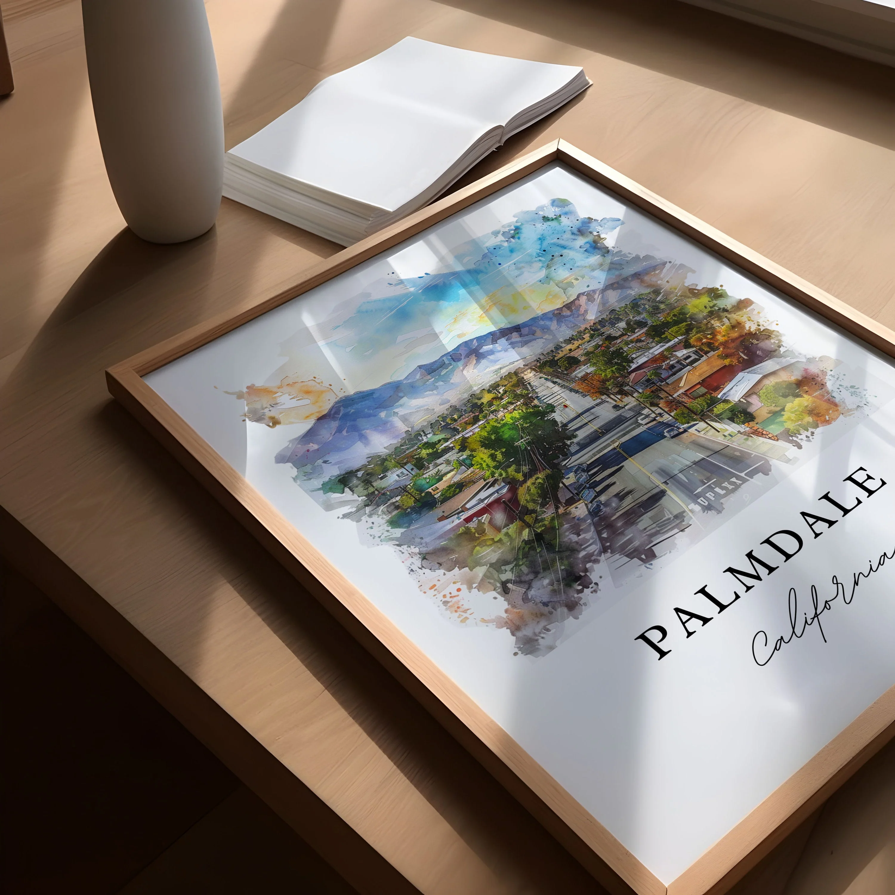 Palmdale, USA – Watercolor Art Print - Image 3