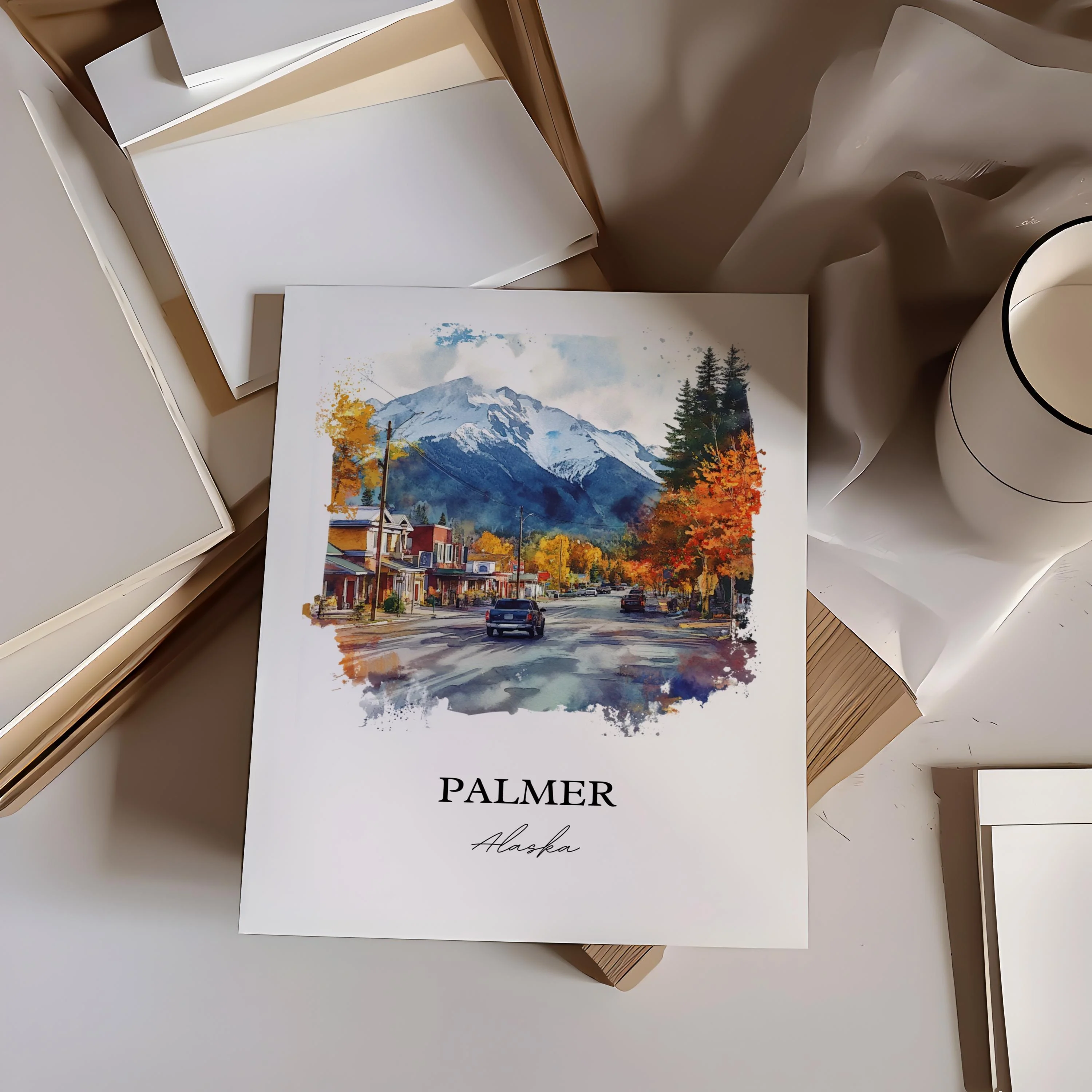 Palmer, Alaska – Watercolor Art Print - Image 4