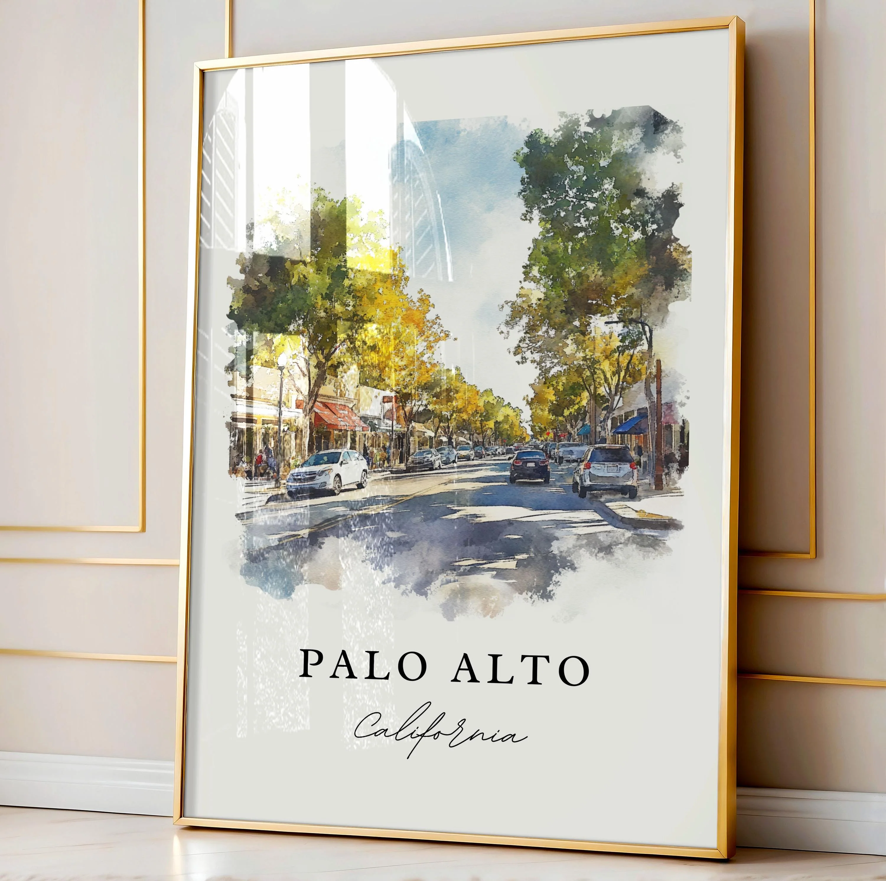 Palo Alto, California – Watercolor Art Print - Image 4