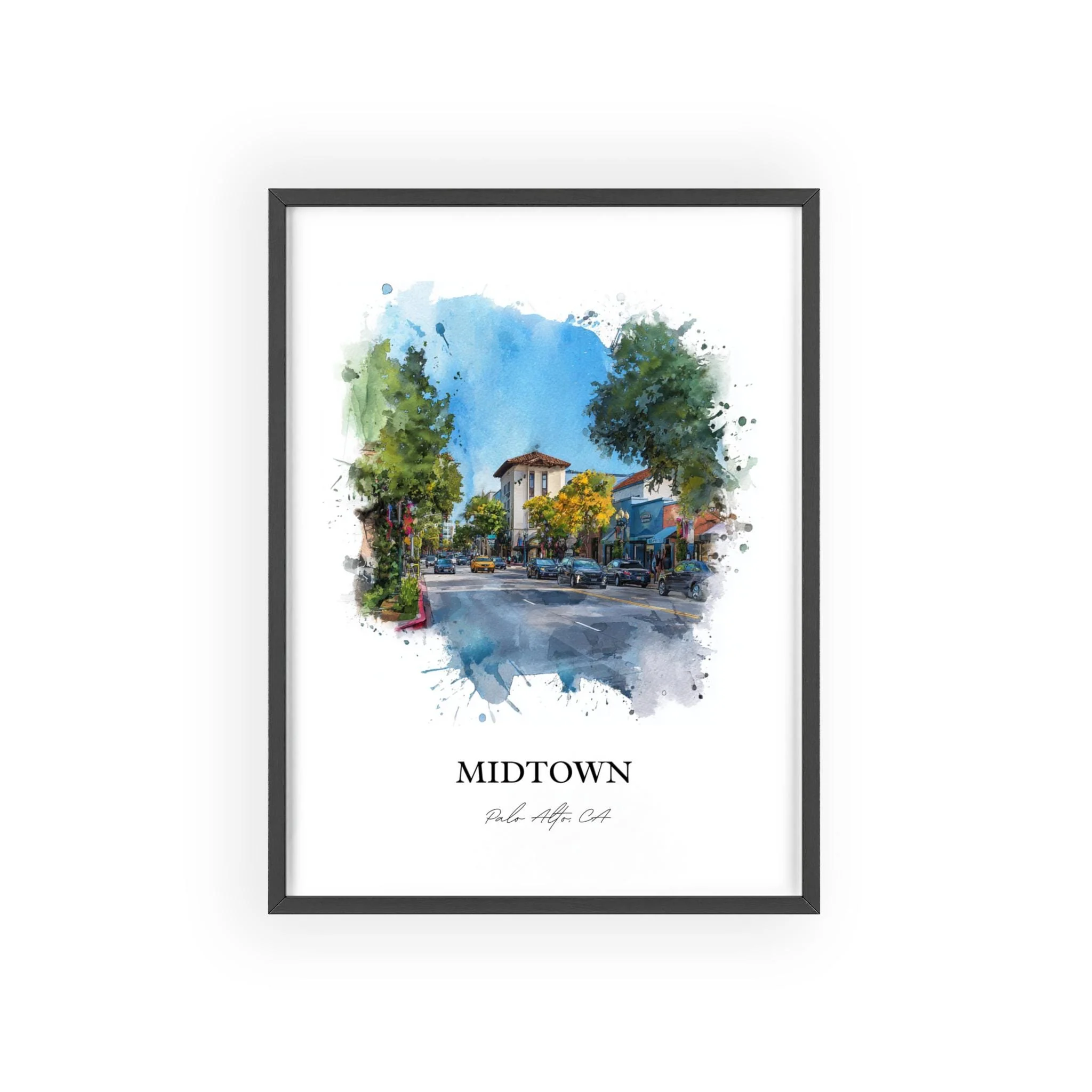 Palo Alto, California – Watercolor Art Print - Image 10