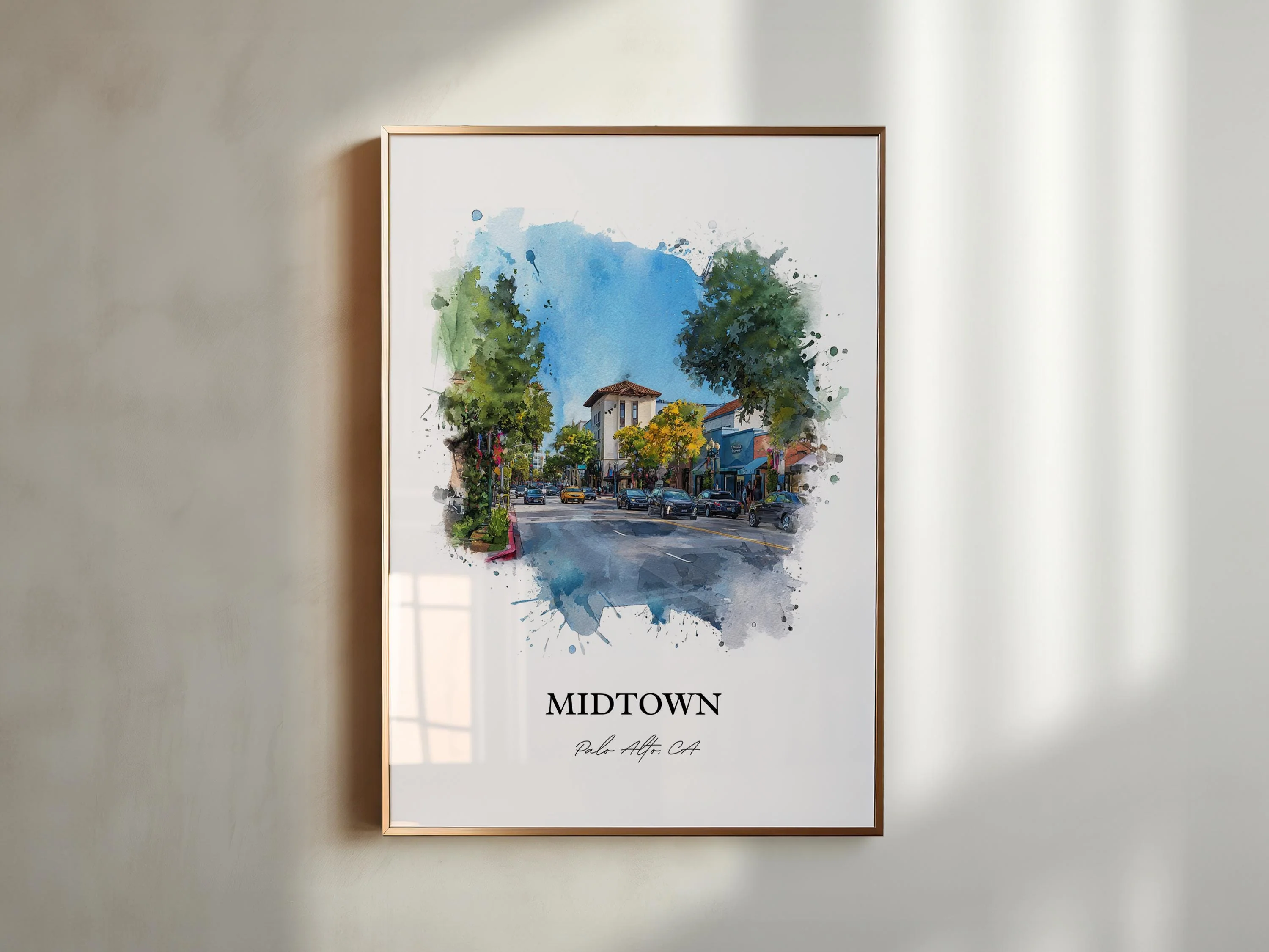 Palo Alto, California – Watercolor Art Print - Image 4