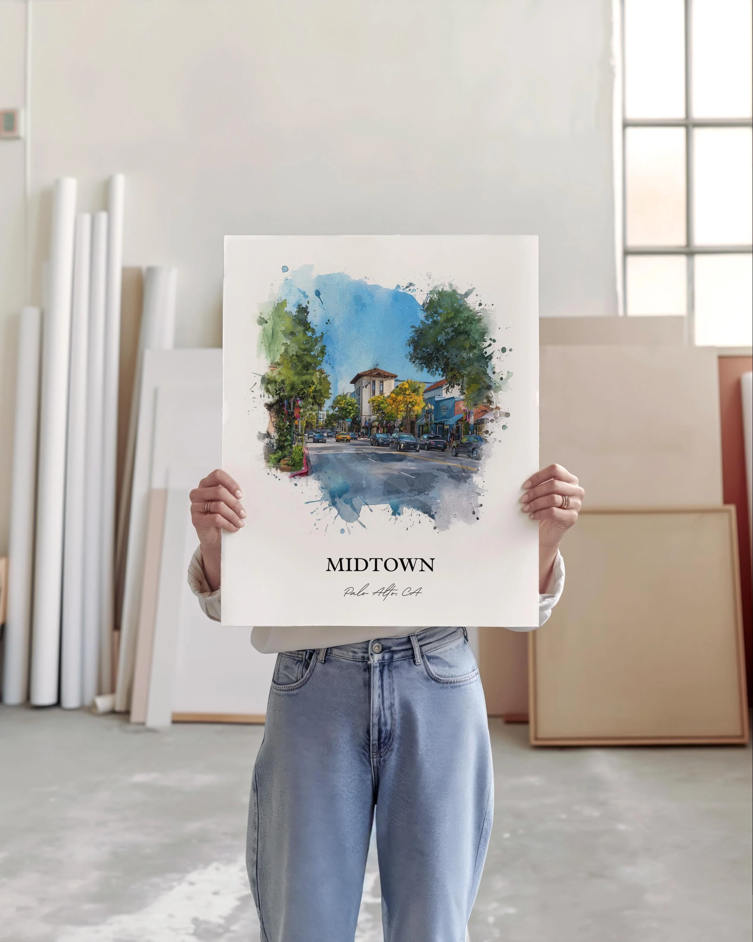 Palo Alto, California – Watercolor Art Print - Image 6