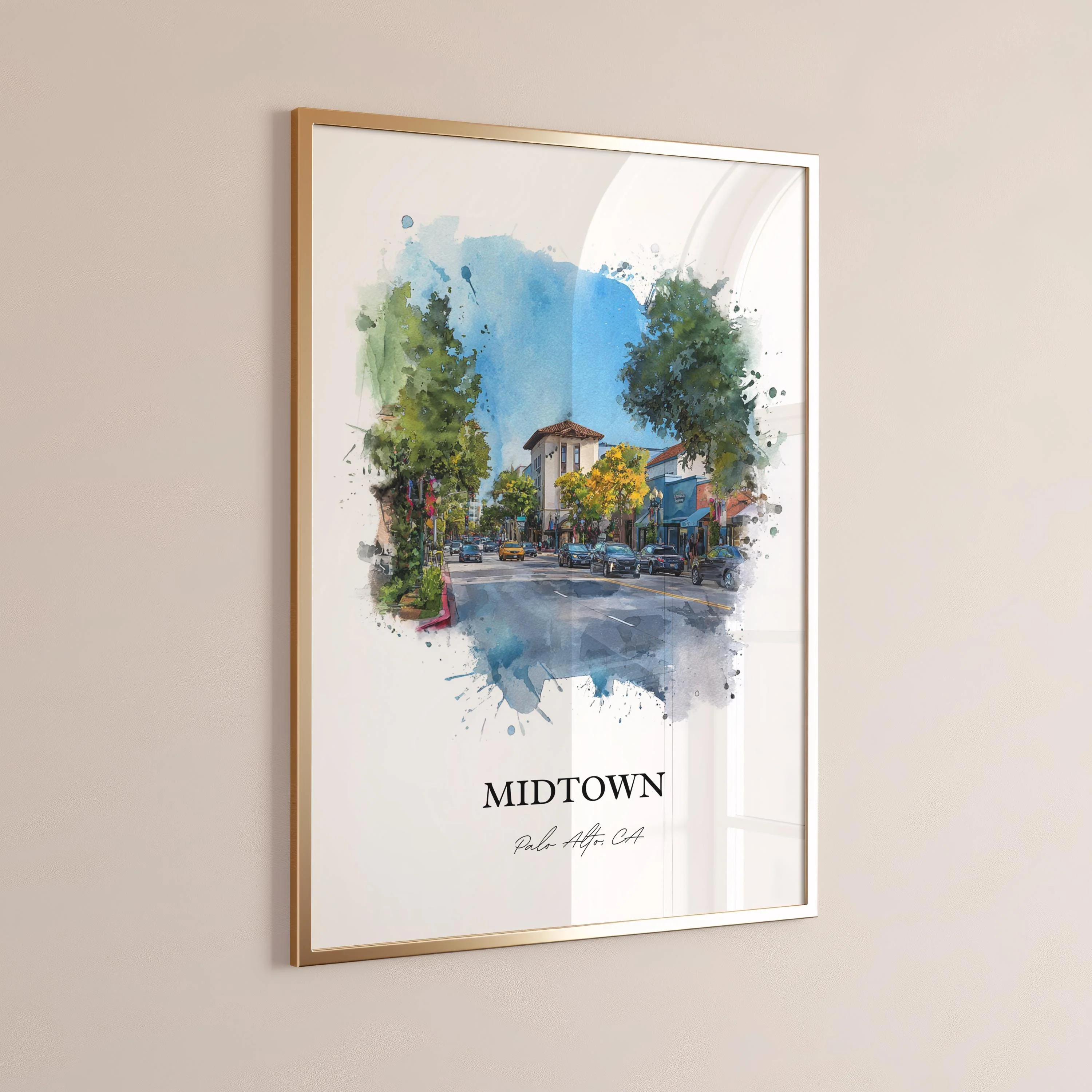 Palo Alto, California – Watercolor Art Print - Image 9