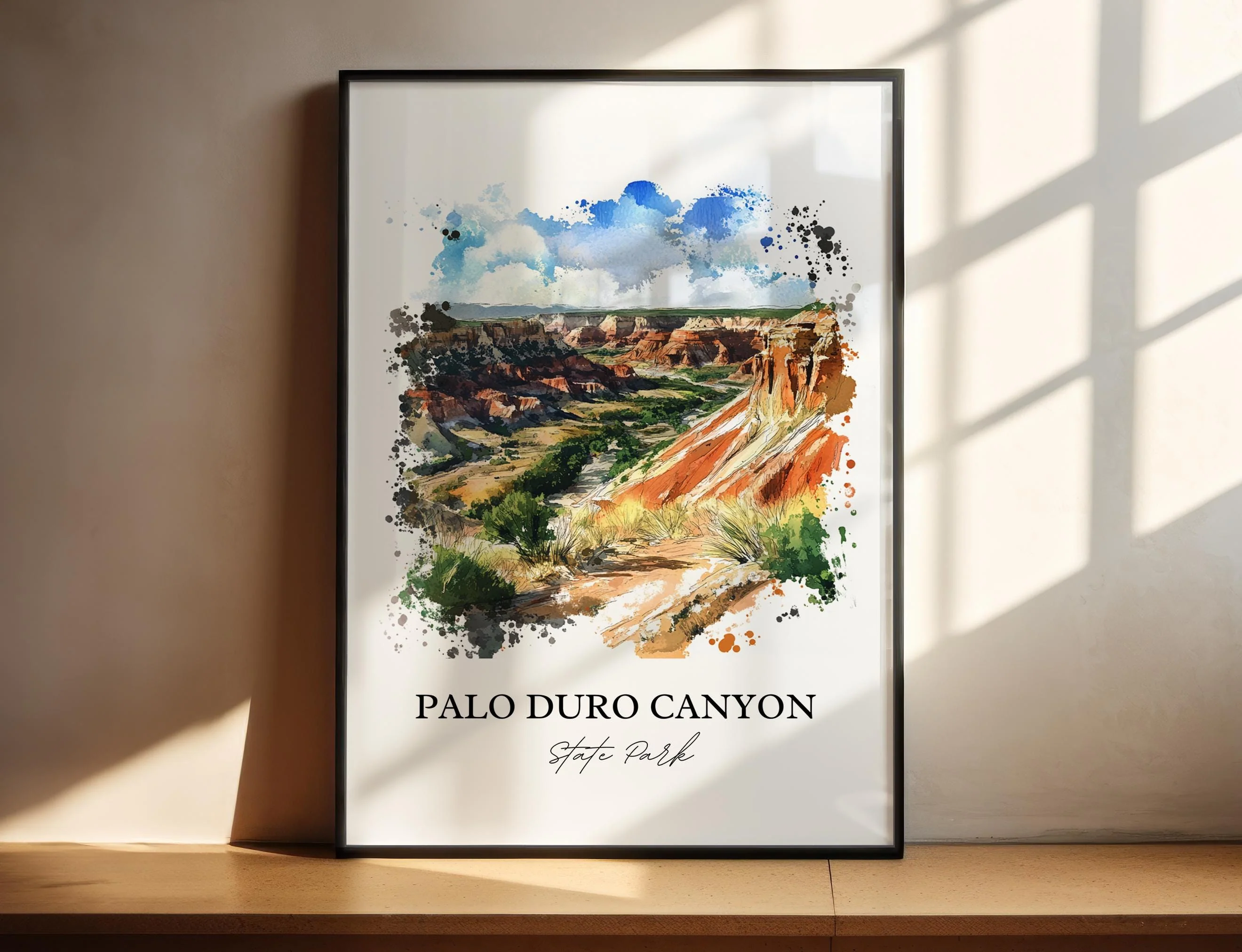 Palo Duro Canyon, USA – Watercolor Art Print