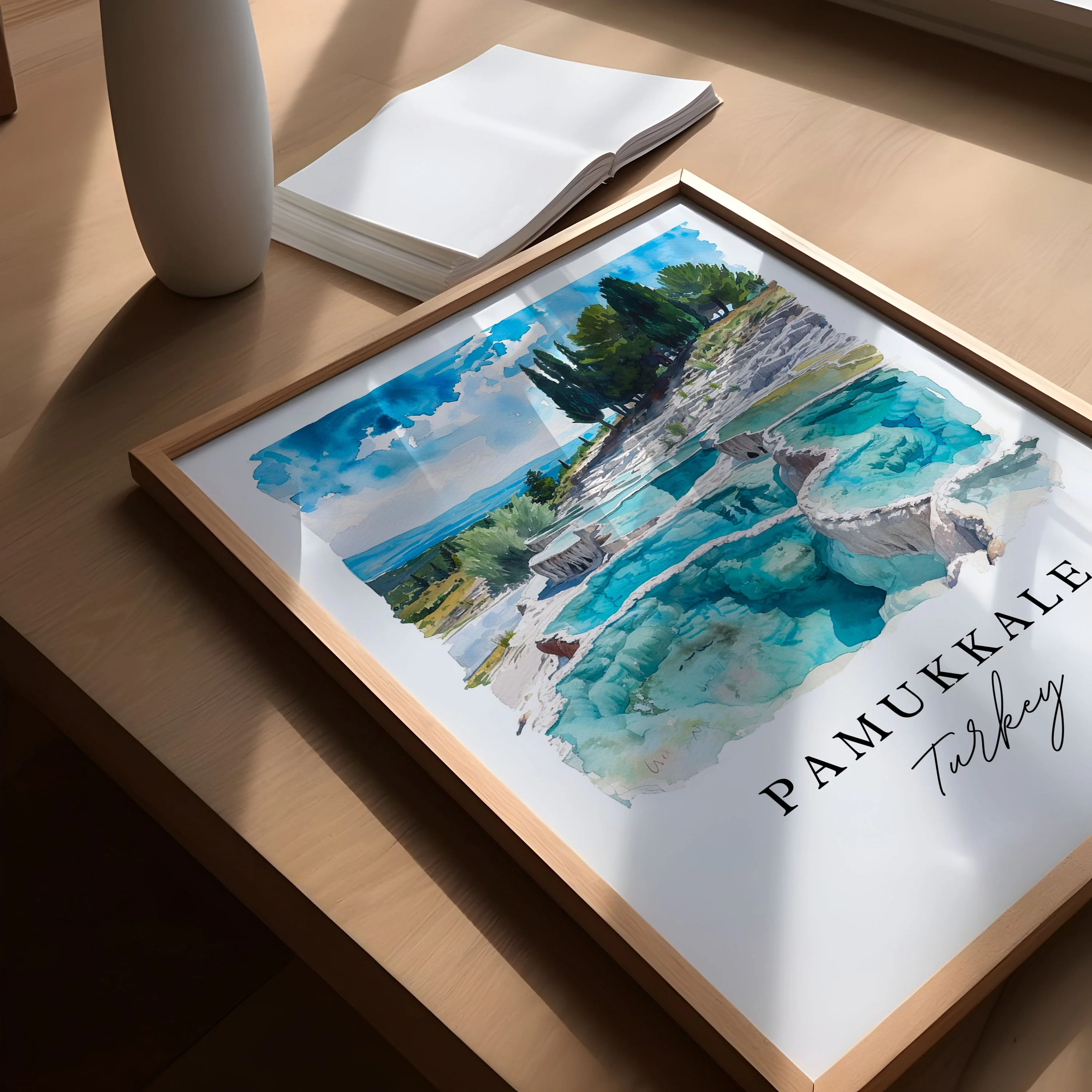 Pamukkale, Turkey – Watercolor Art Print - Image 3