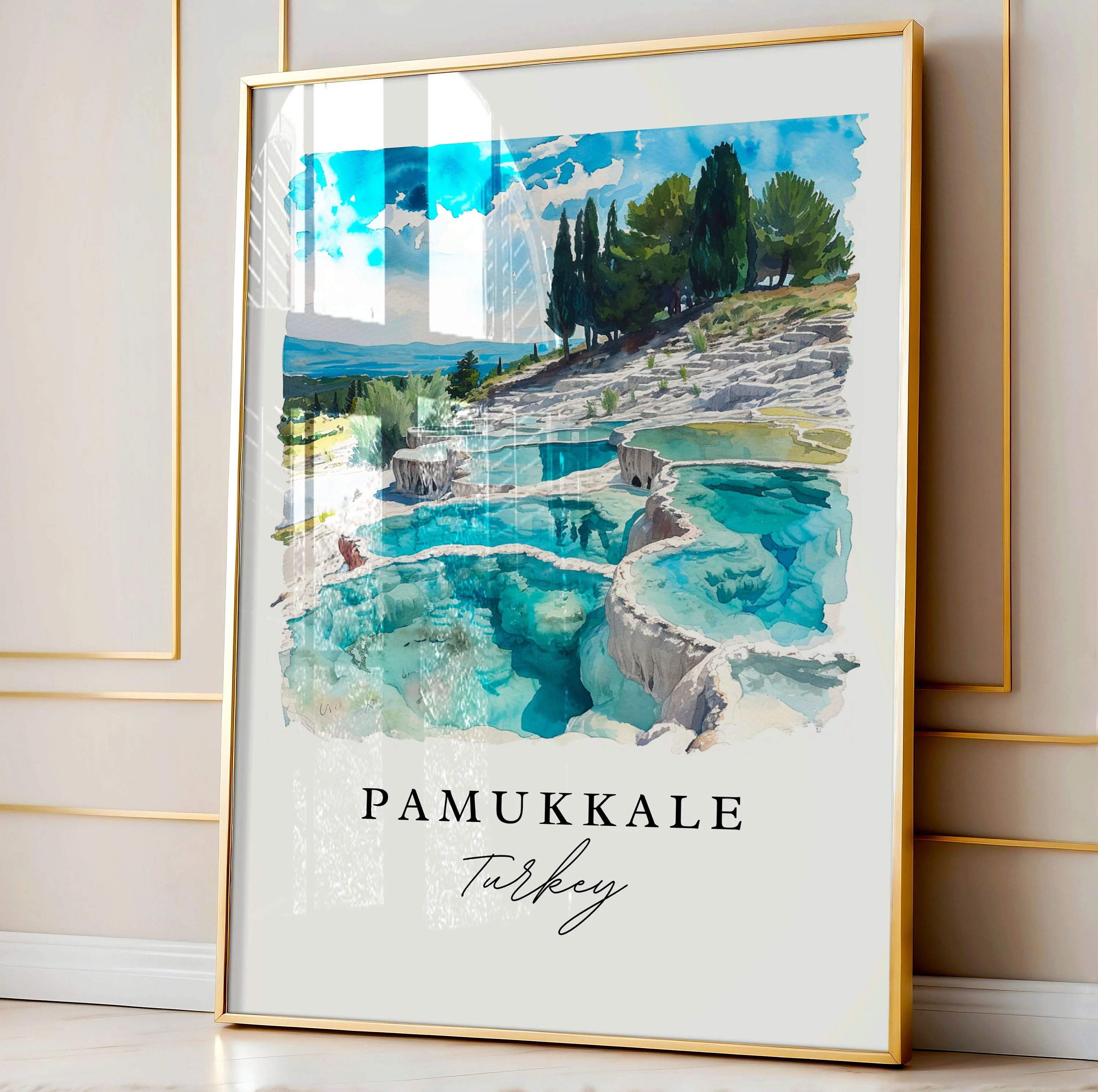 Pamukkale, Turkey – Watercolor Art Print - Image 4