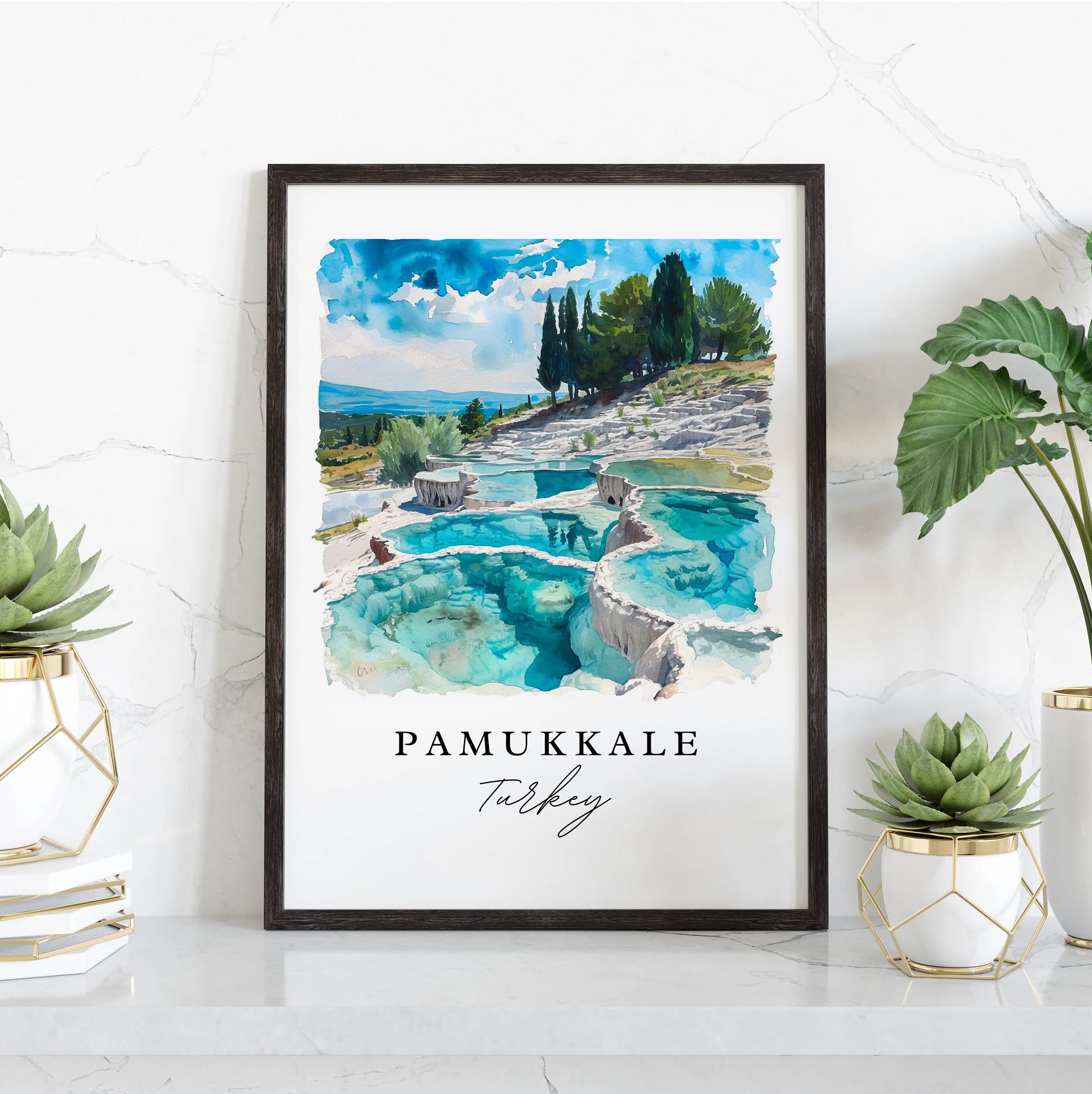 Pamukkale, Turkey – Watercolor Art Print - Image 5