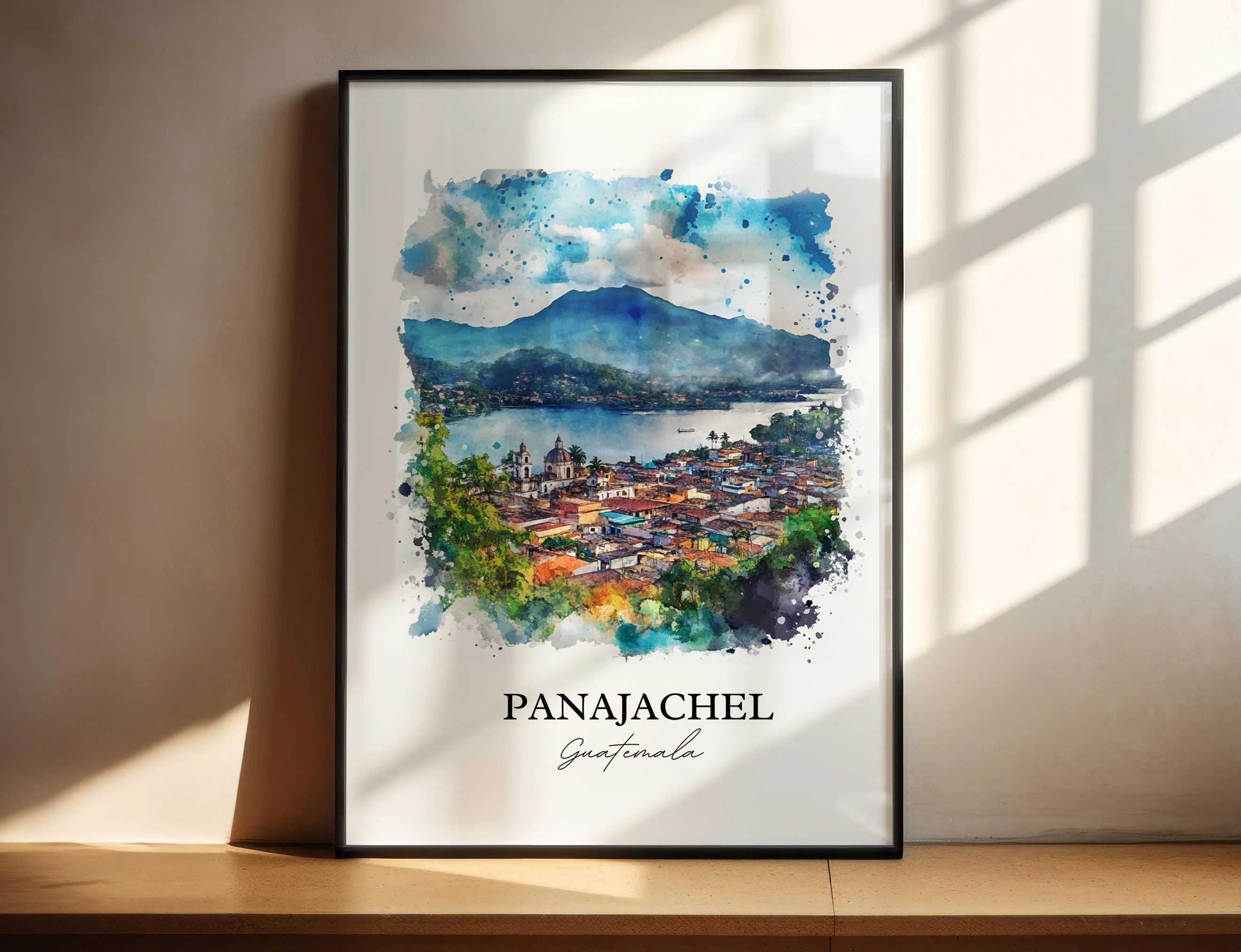 Panajachel, Guatemala – Watercolor Art Print