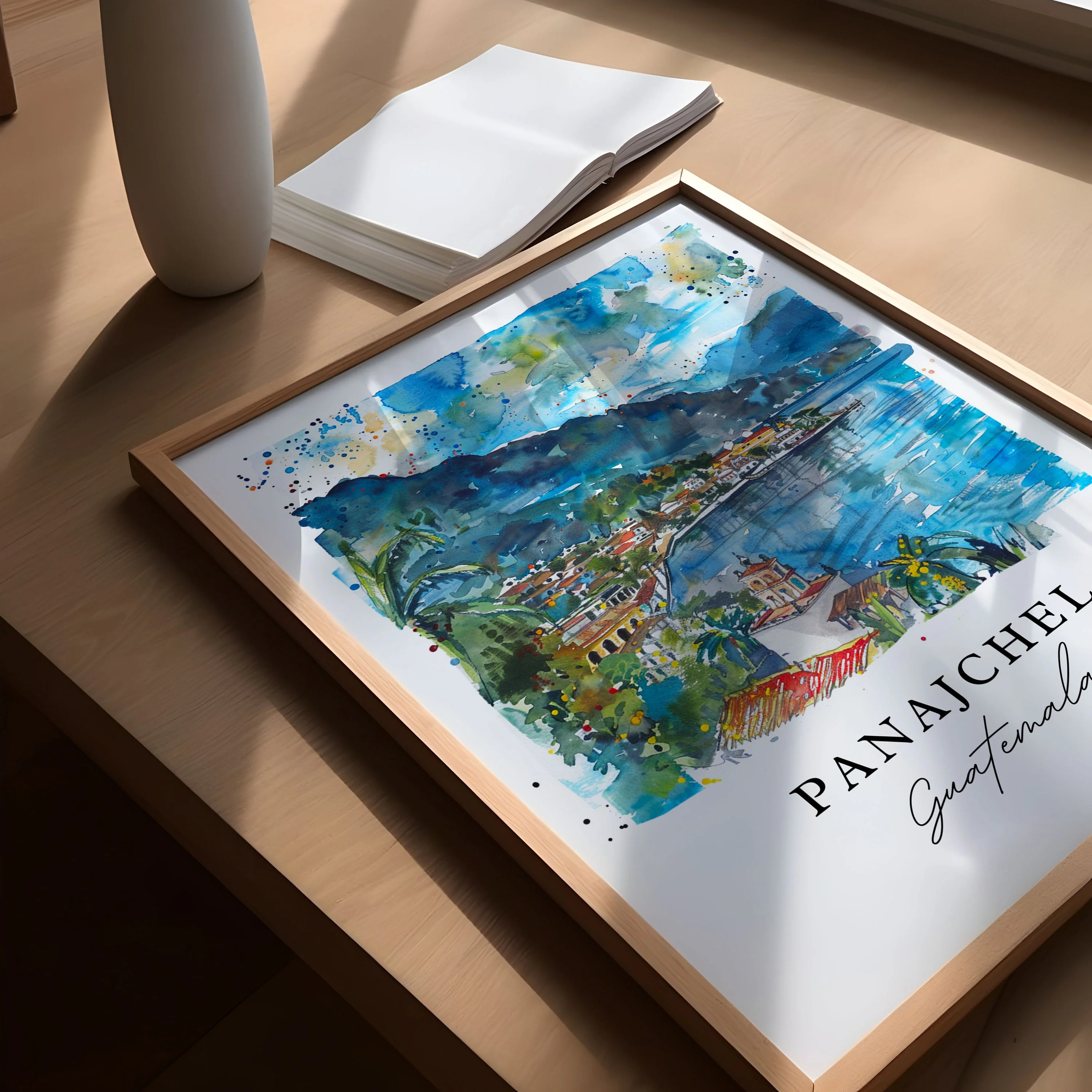 Panajchel, Guatemala – Watercolor Art Print - Image 2
