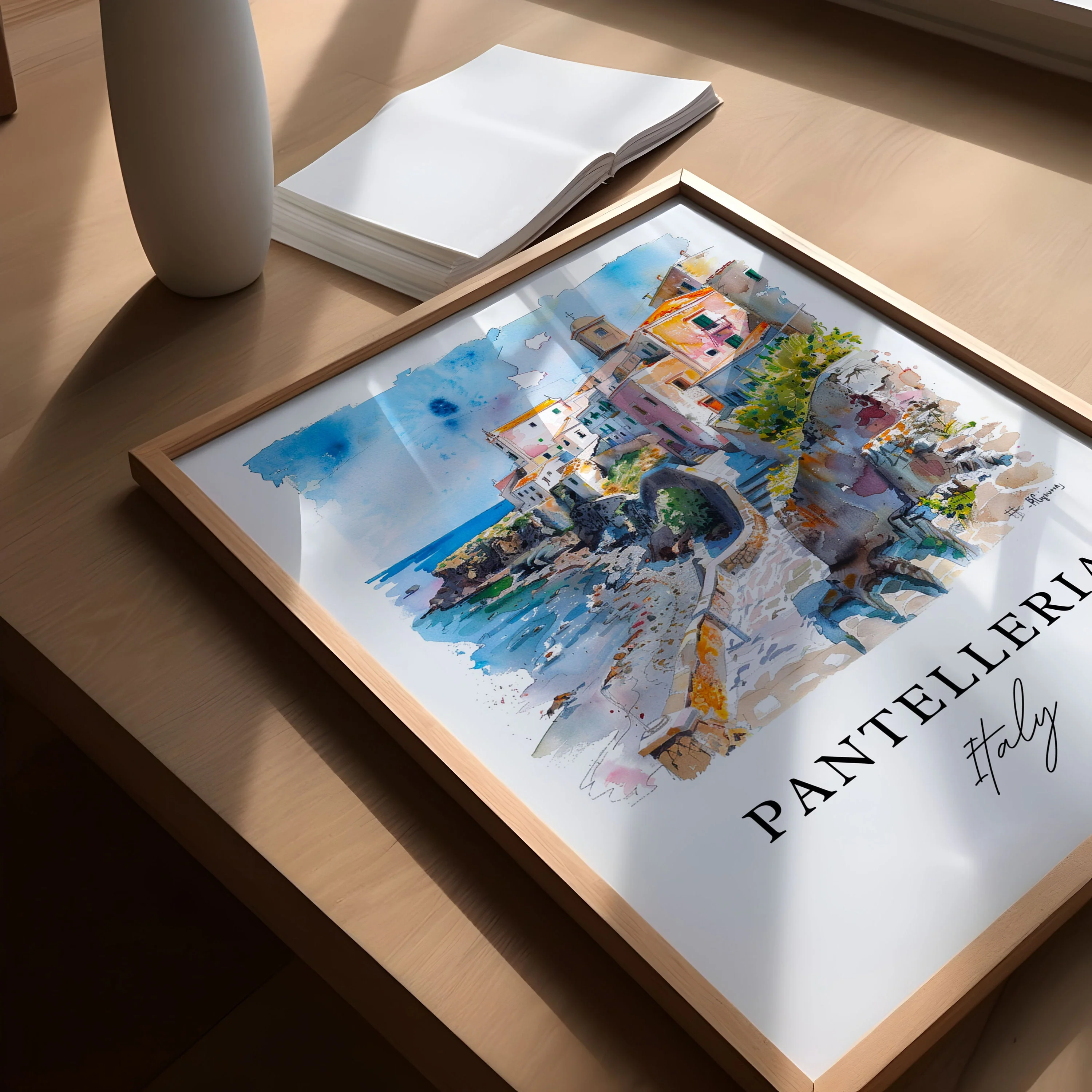 Pantelleria, Italy – Watercolor Art Print - Image 3