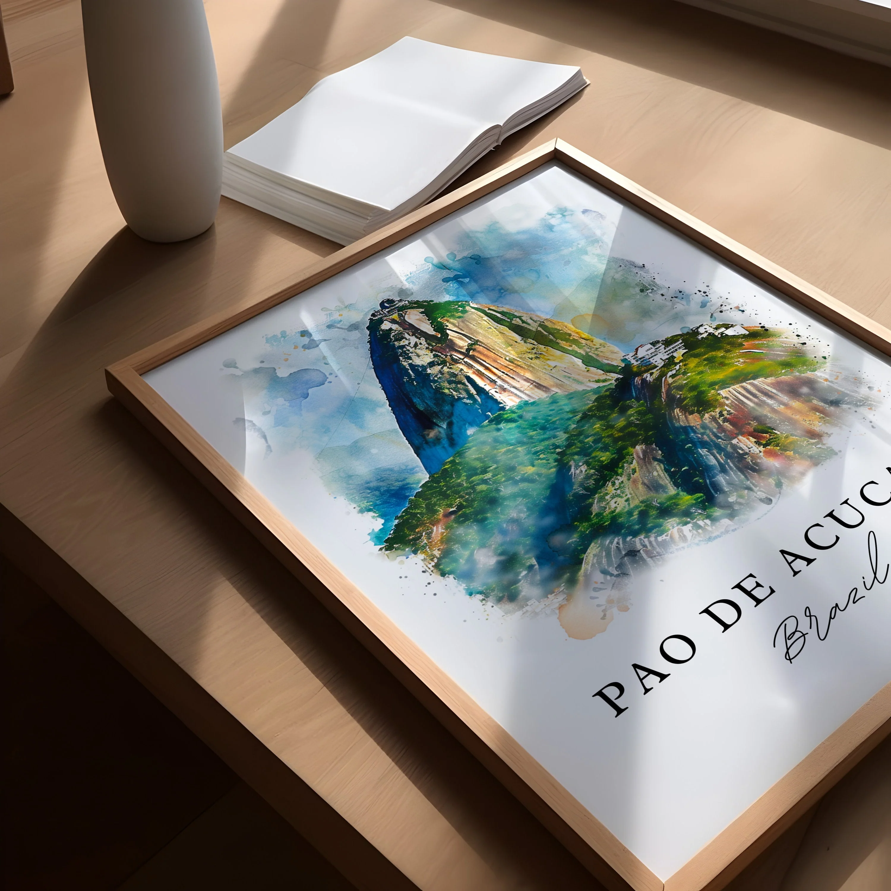 Pao de Acucar, Brazil – Watercolor Art Print - Image 3