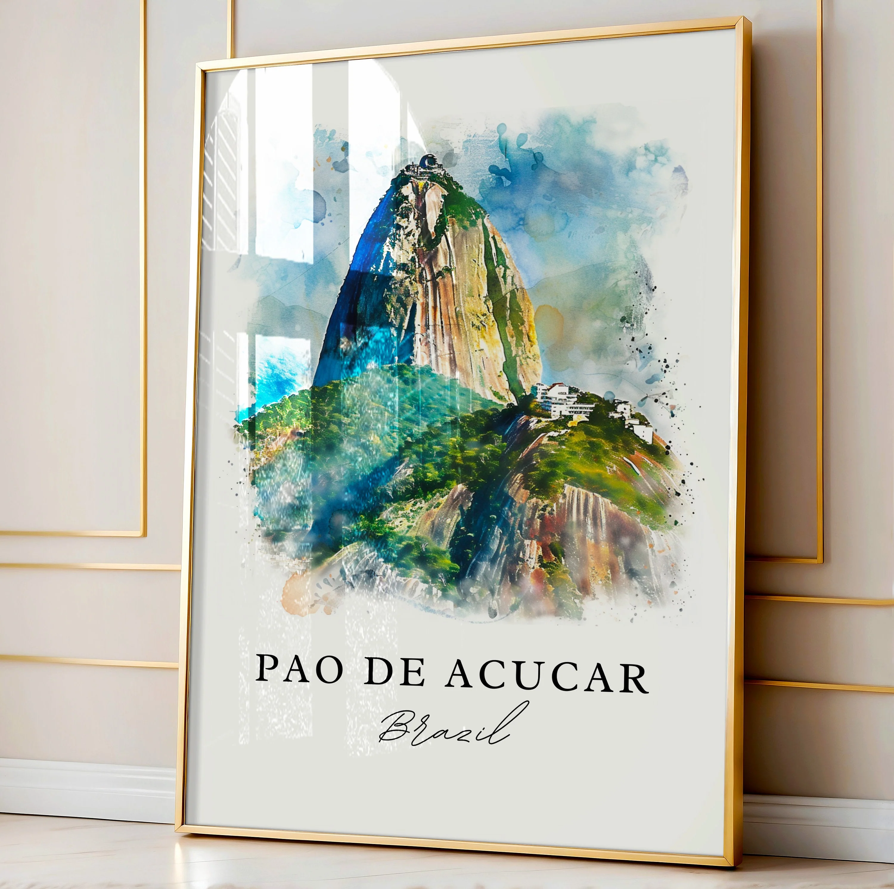 Pao de Acucar, Brazil – Watercolor Art Print - Image 4