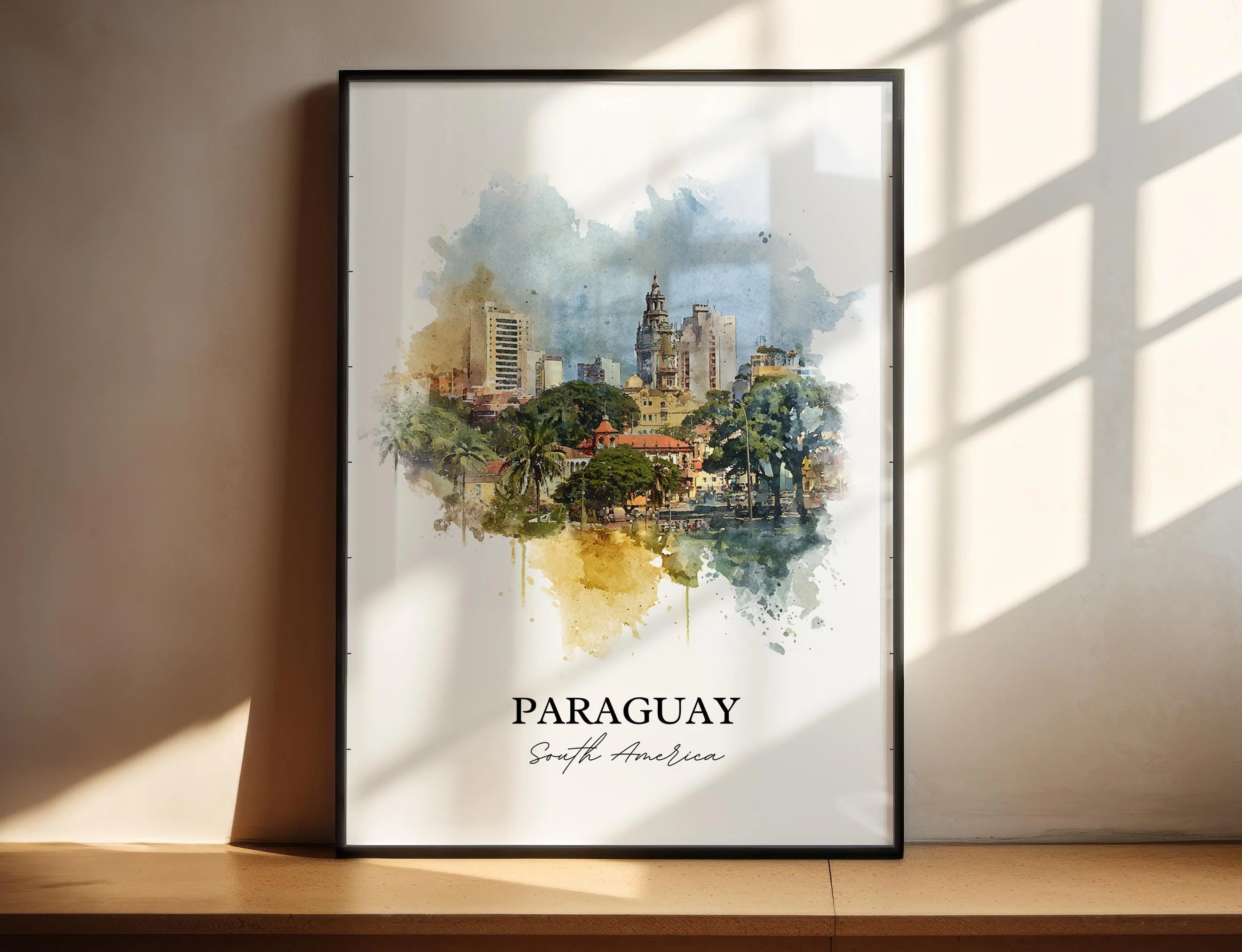 Paraguay, South America – Watercolor Art Print