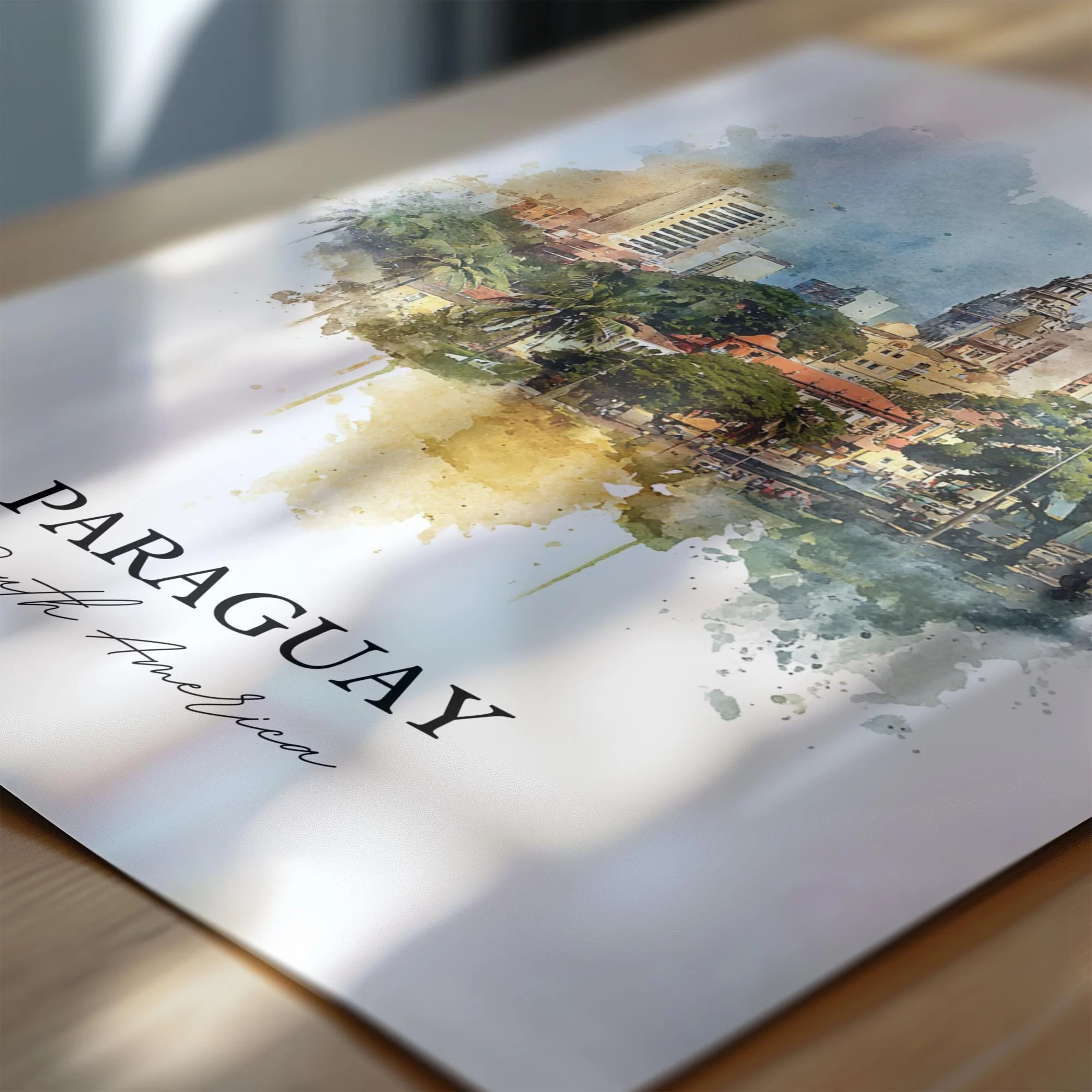 Paraguay, South America – Watercolor Art Print - Image 2