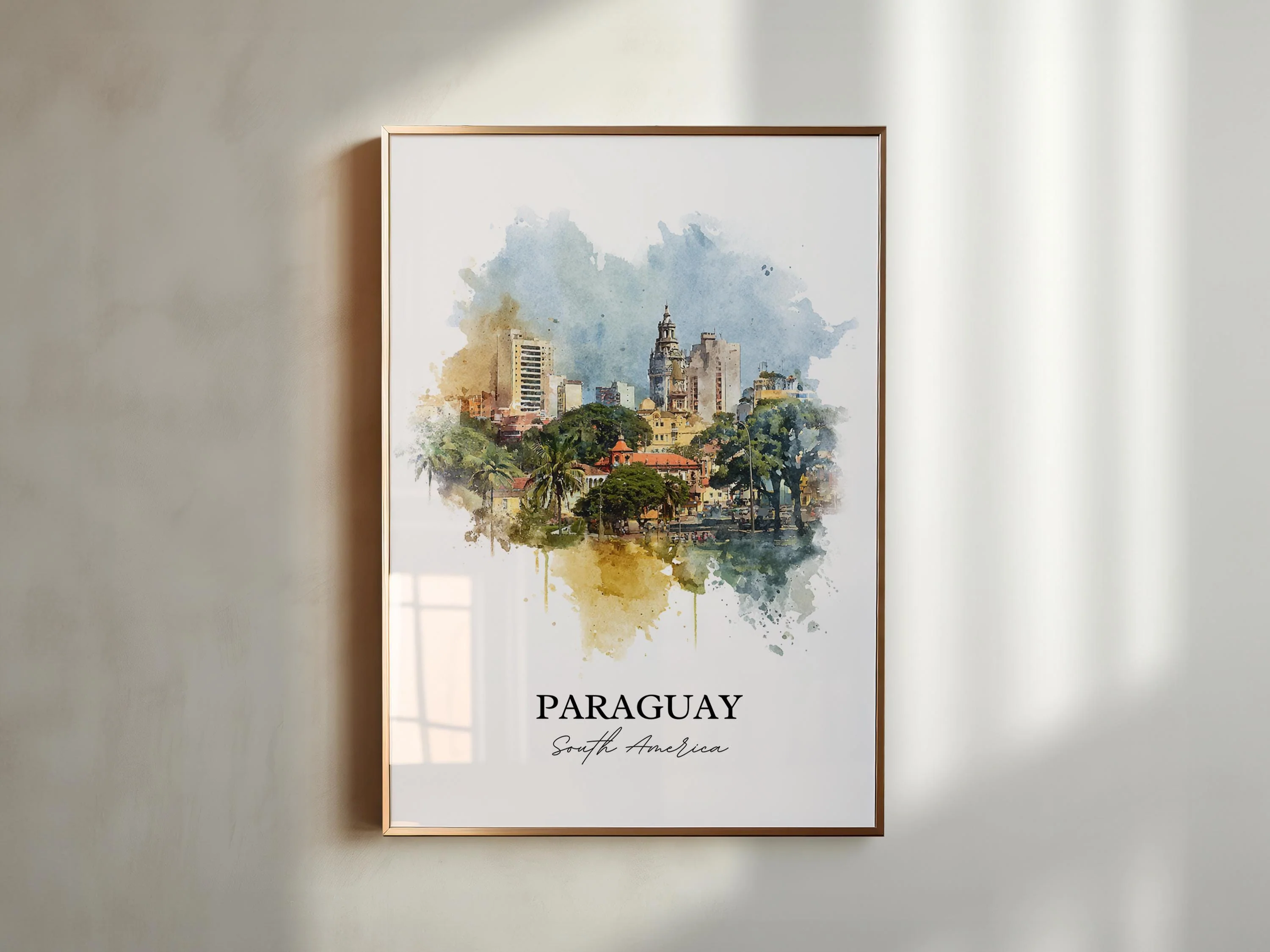 Paraguay, South America – Watercolor Art Print - Image 3