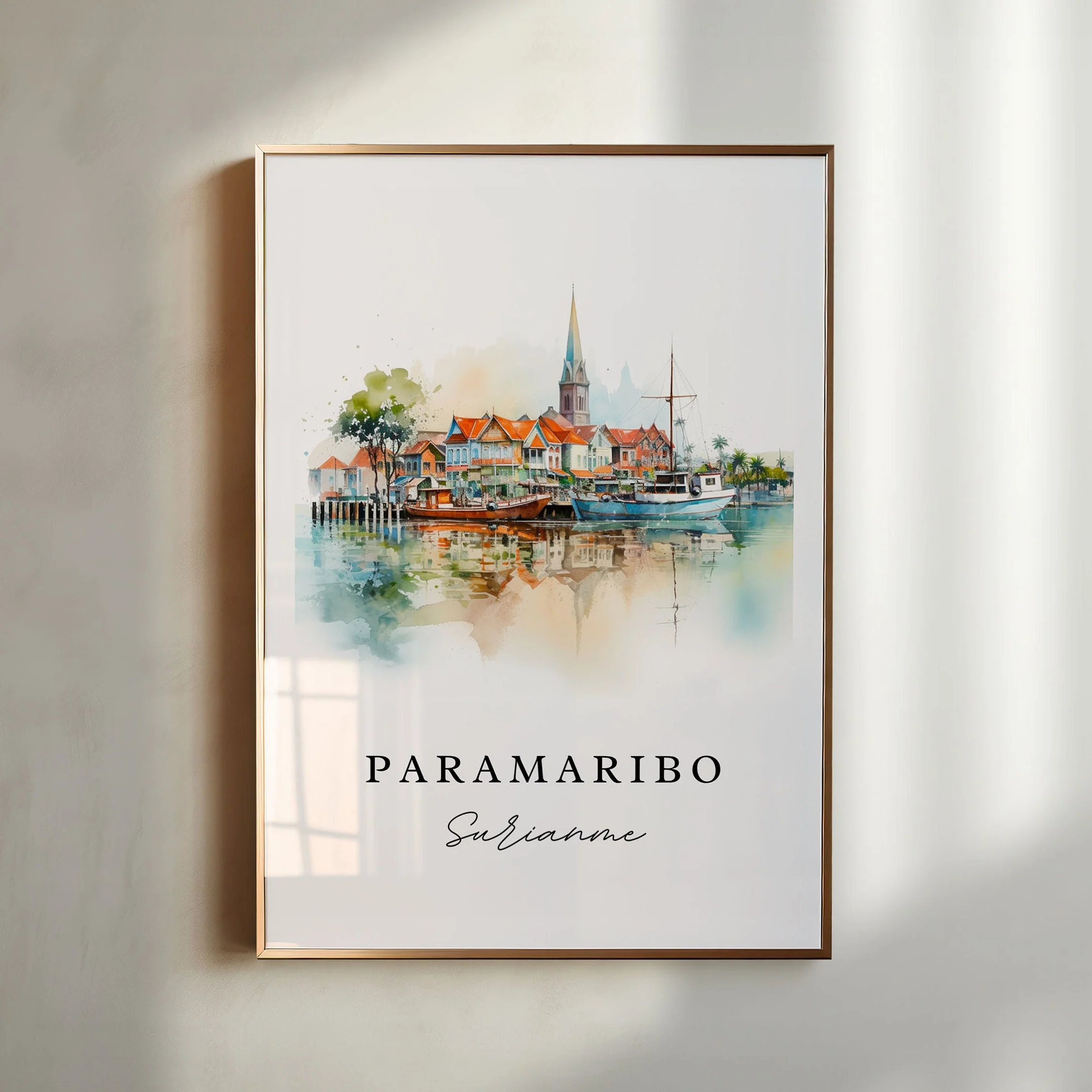 Paramaribo, Suriname – Watercolor Art Print