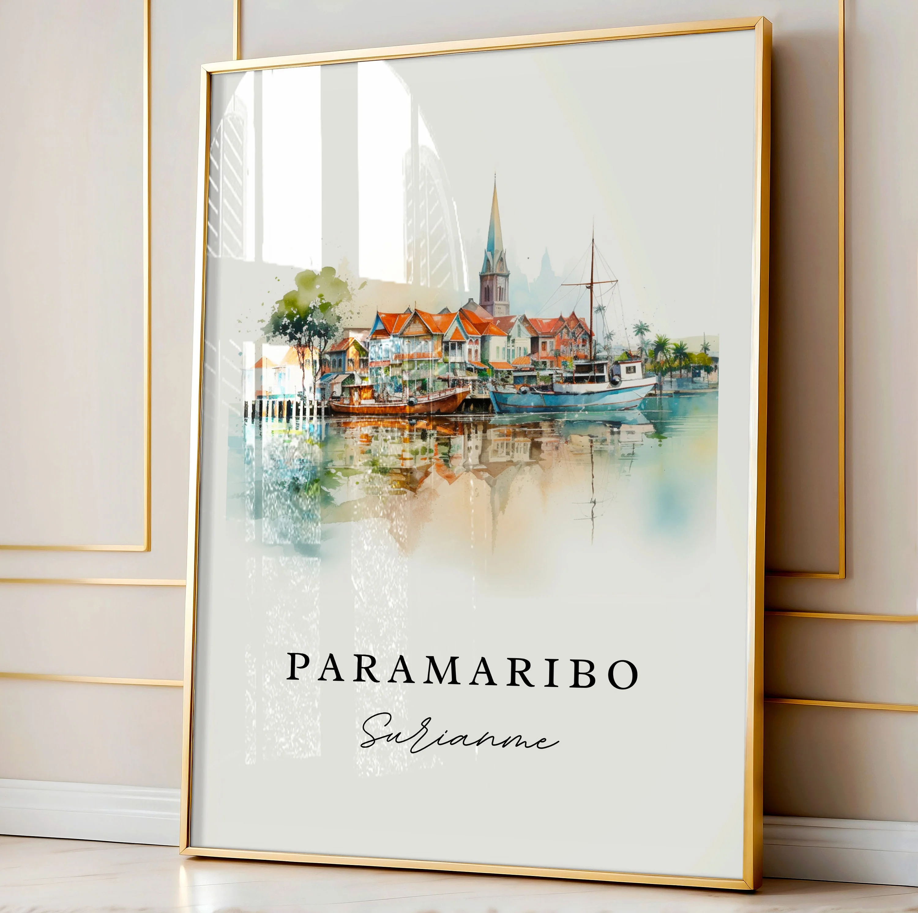 Paramaribo, Suriname – Watercolor Art Print - Image 4