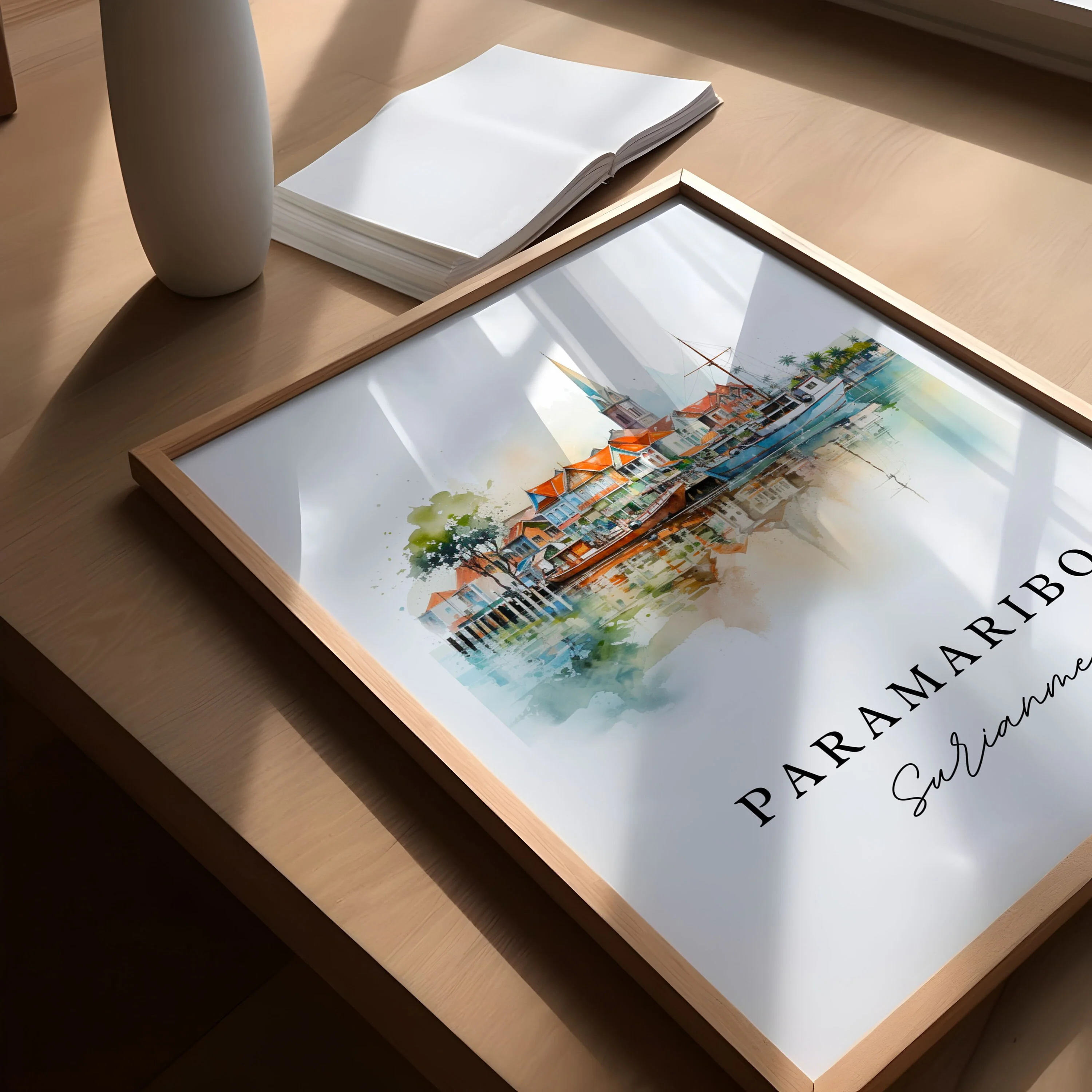Paramaribo, Suriname – Watercolor Art Print - Image 4