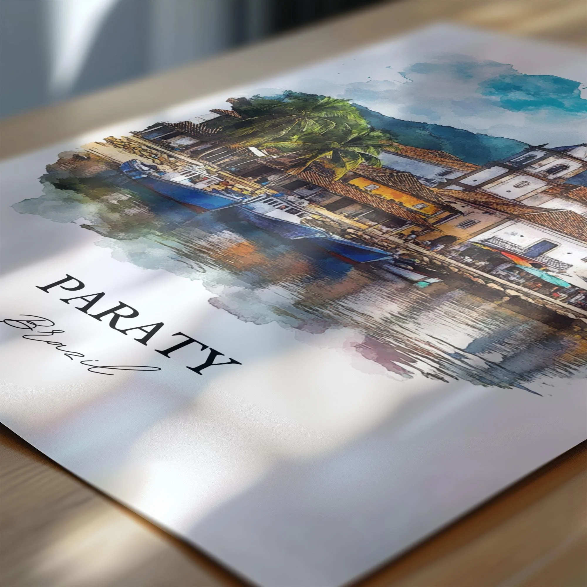 Paraty, Brazil – Watercolor Art Print - Image 2