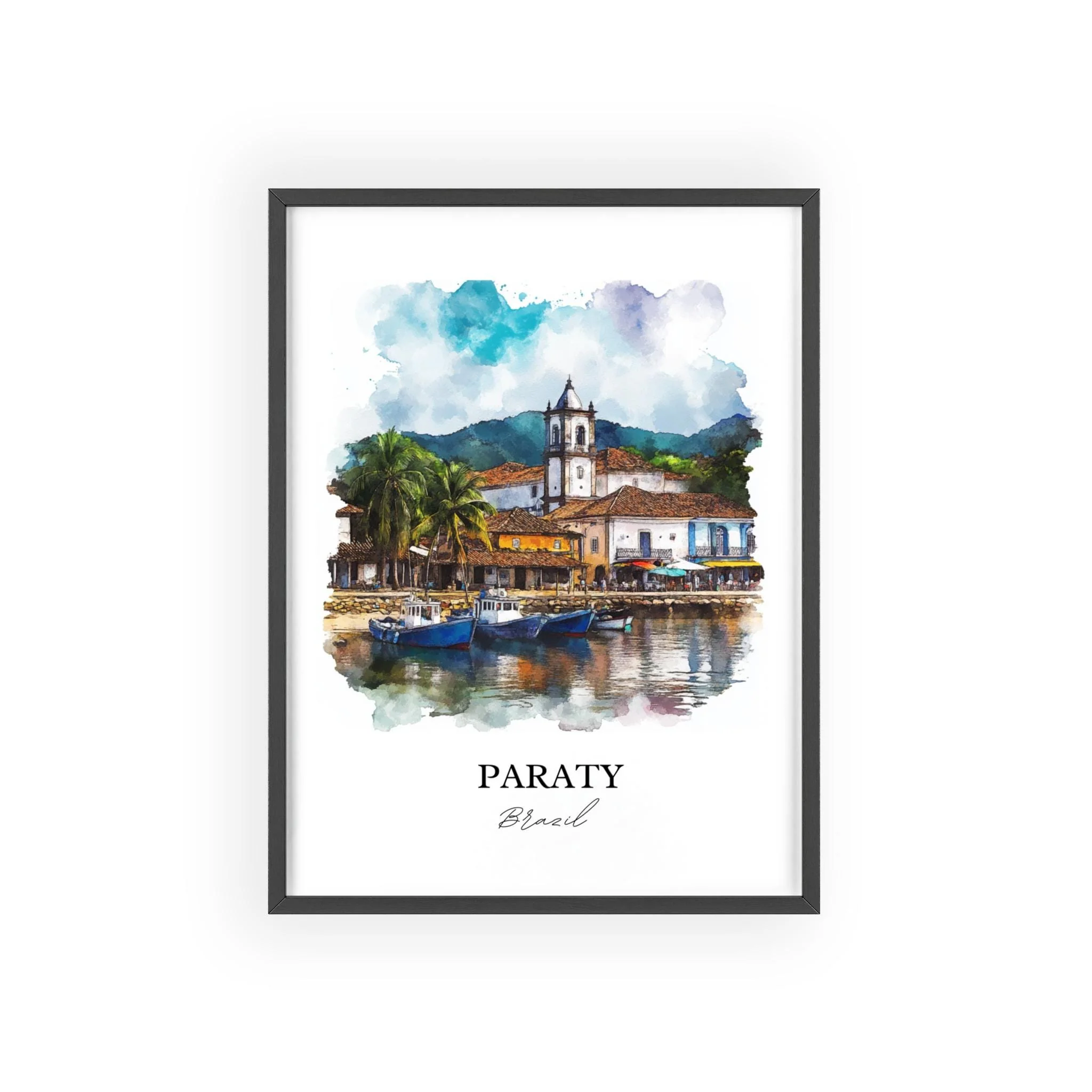 Paraty, Brazil – Watercolor Art Print - Image 7
