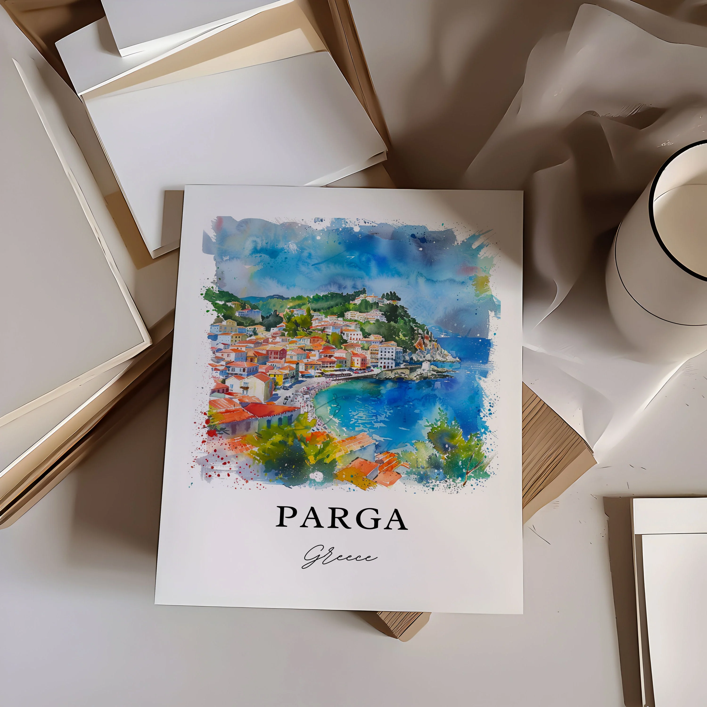 Parga, Greece – Watercolor Art Print - Image 2