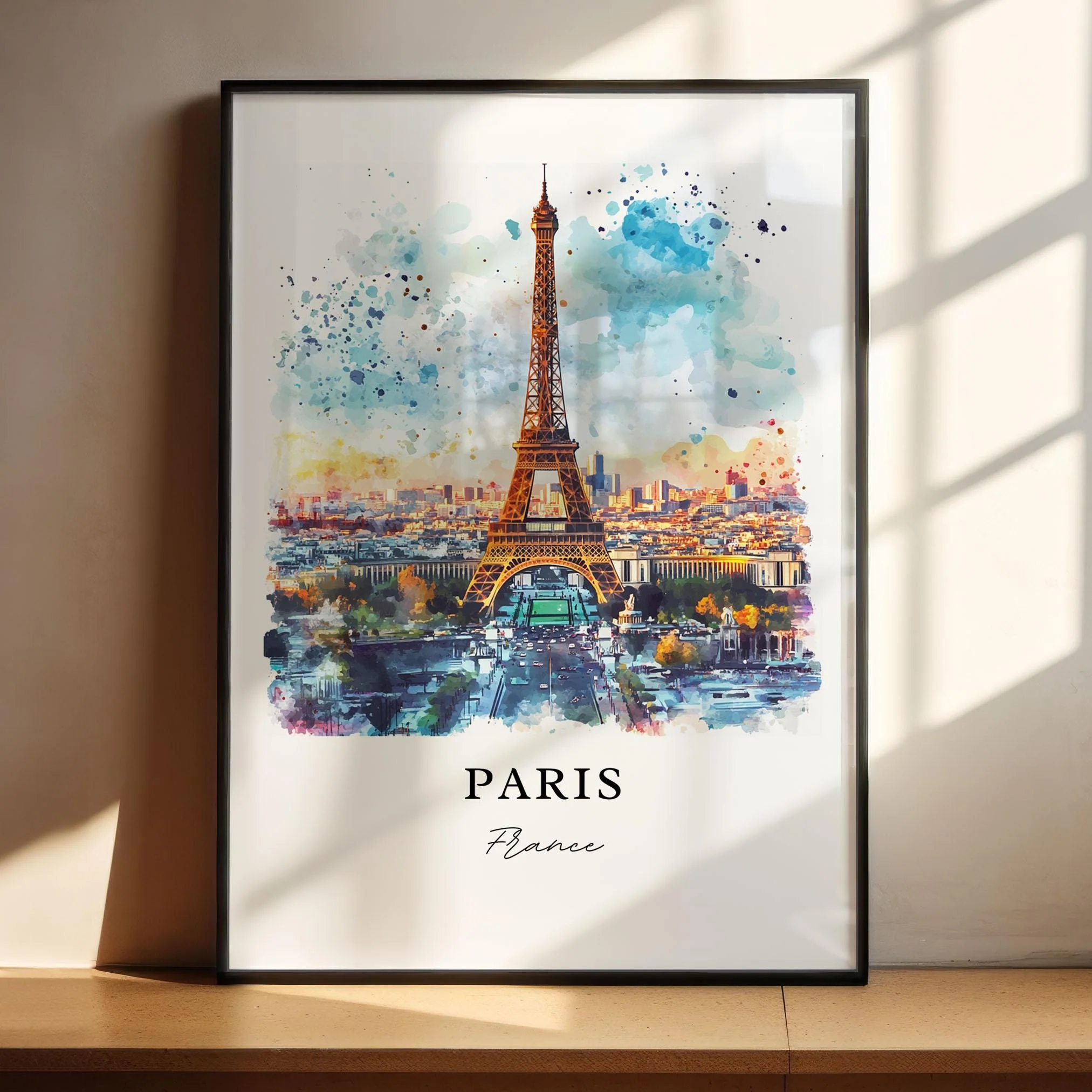 Paris, France – Eiffel Tower and Skyline Watercolor Art Print - Image 2