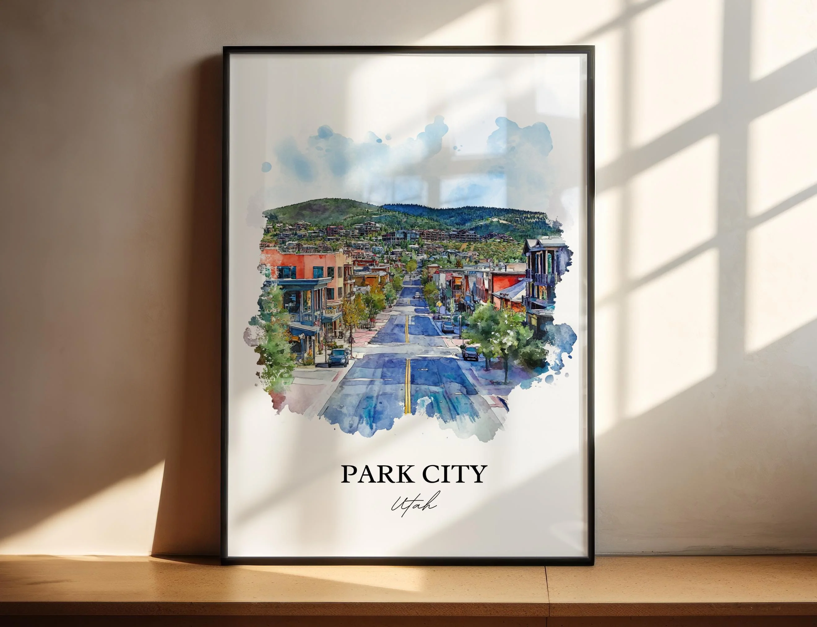 Park City, Utah, USA – Watercolor Art Print
