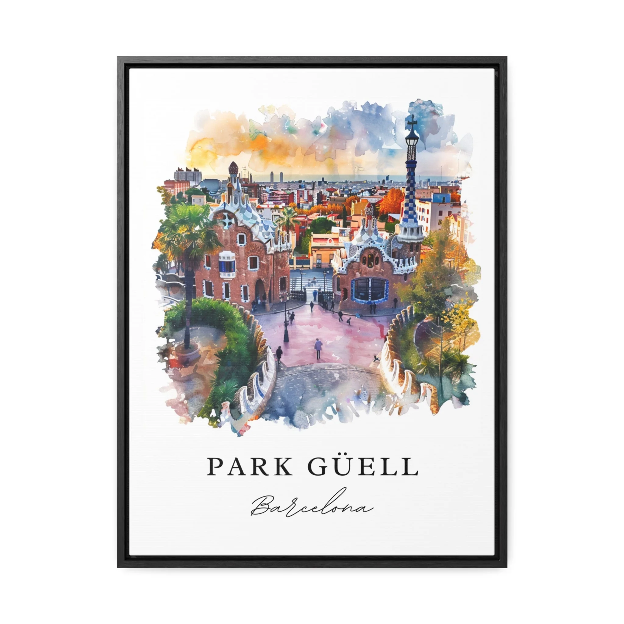 Park Guell, Spain – Watercolor Art Print - Image 5