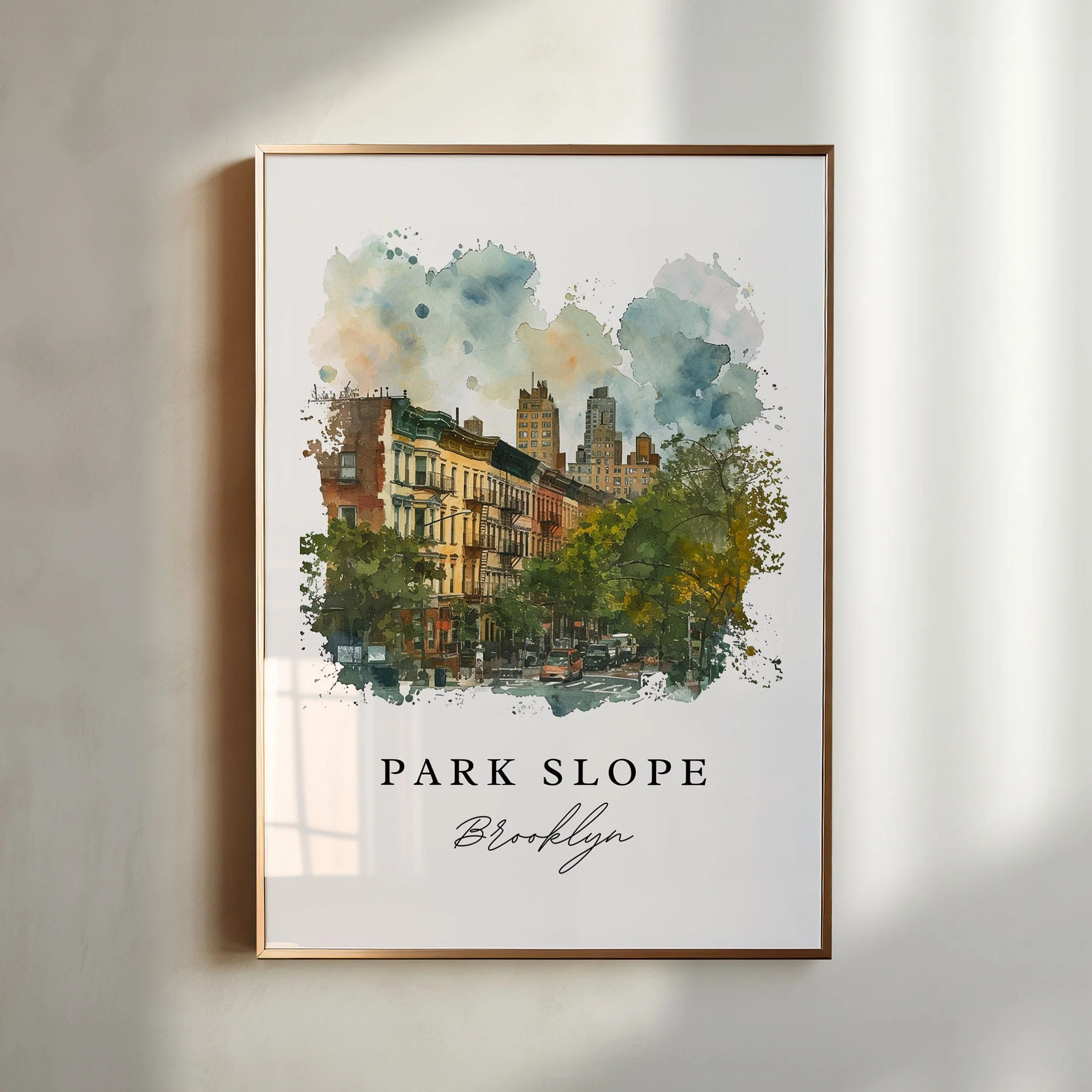 Park Slope, NYC, USA – Watercolor Art Print