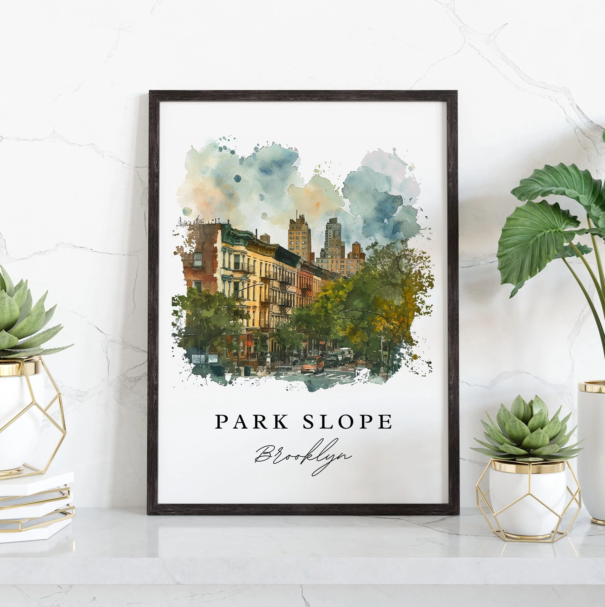 Park Slope, NYC, USA – Watercolor Art Print - Image 5