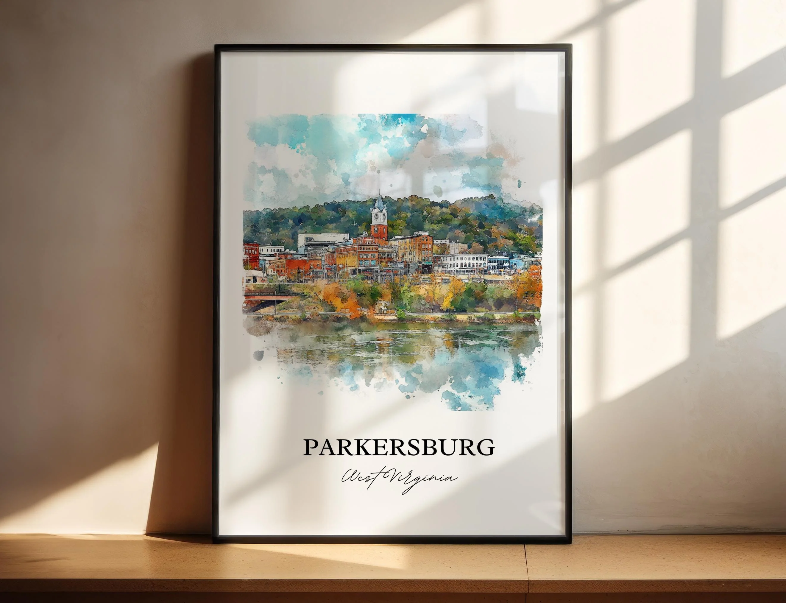 Parkersburg, USA – Watercolor Art Print