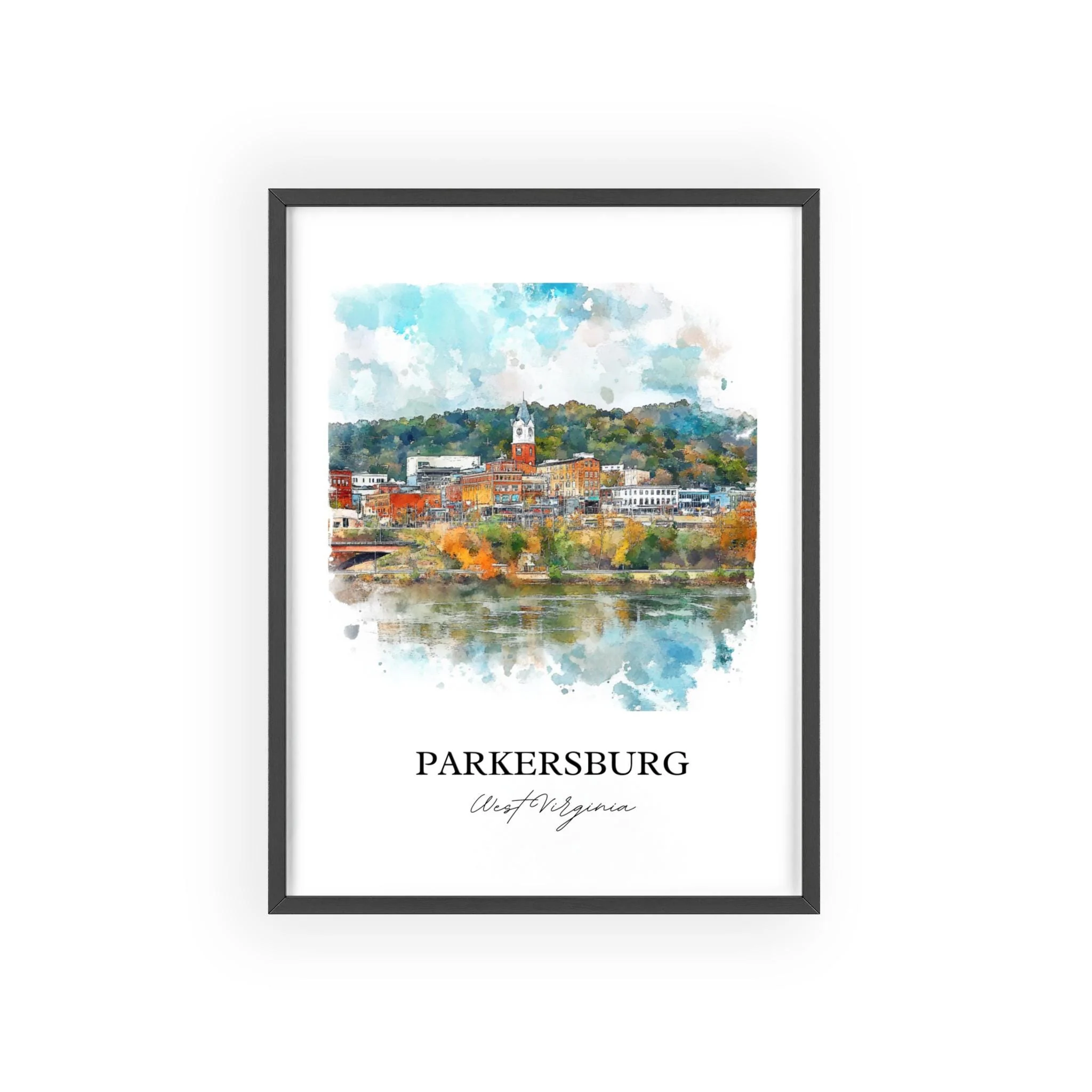 Parkersburg, USA – Watercolor Art Print - Image 6