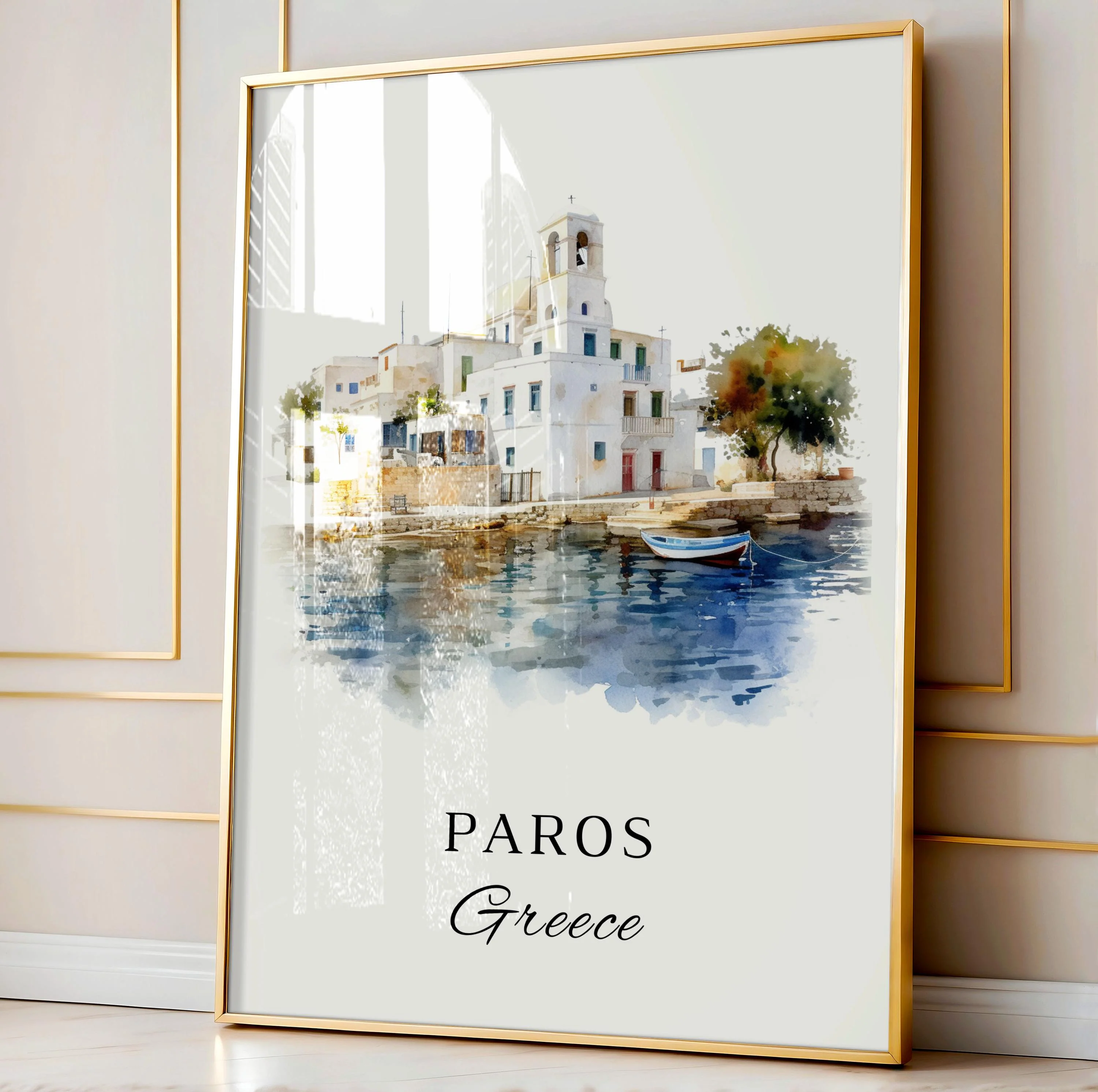 Paros, Greece – Watercolor Art Print